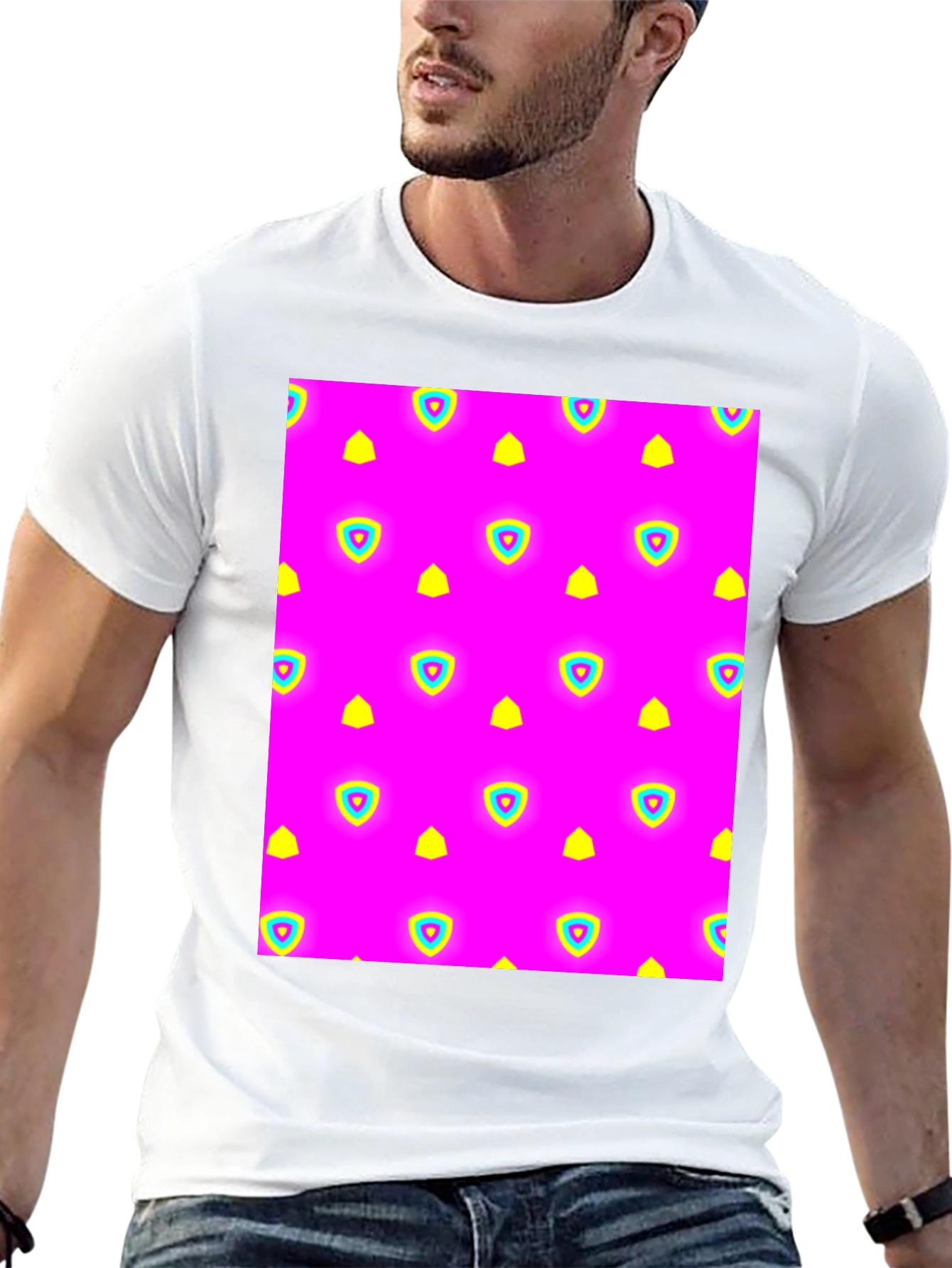 Neon Patterned Black T-Shirt