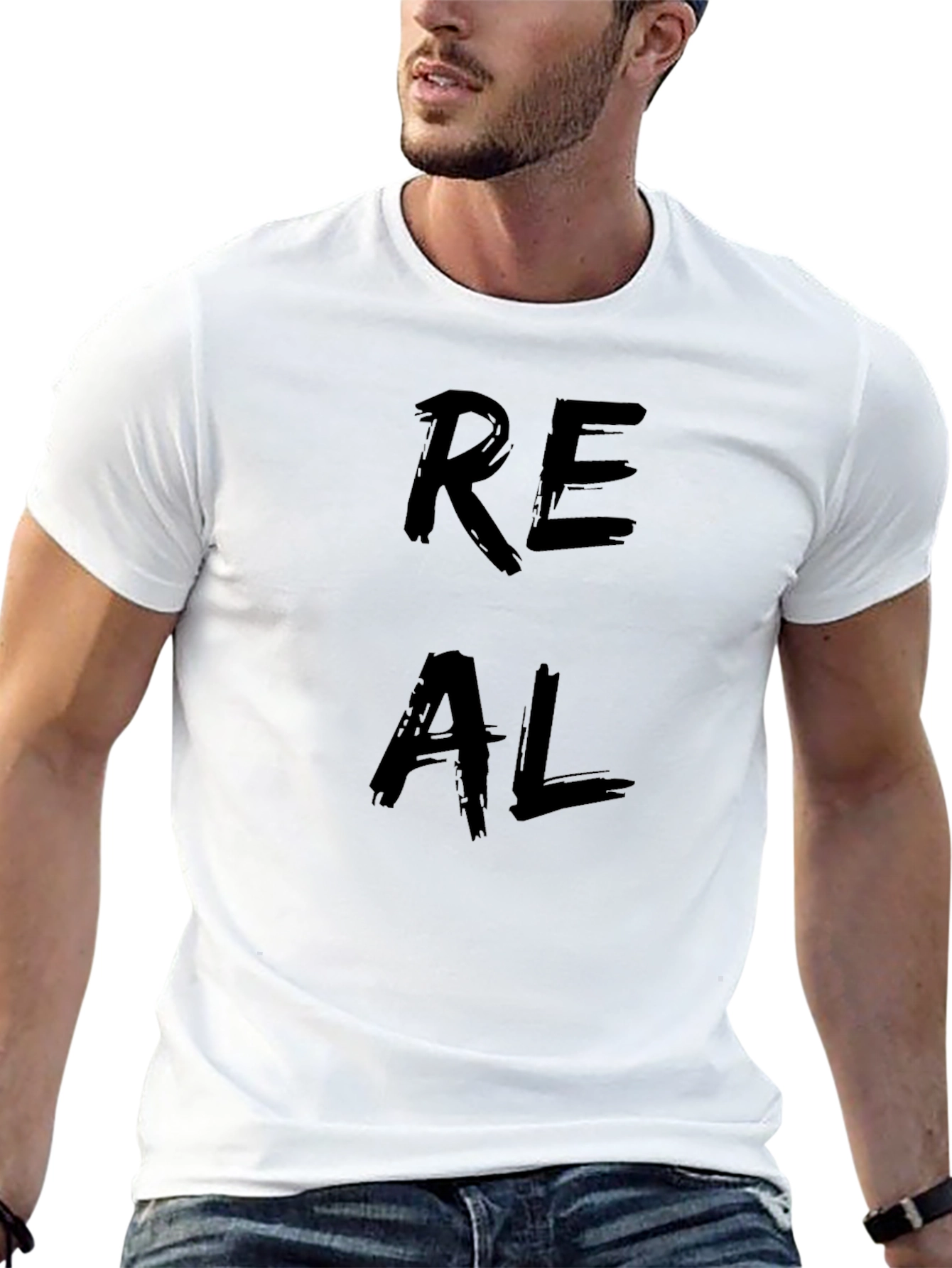 Mens REAL Graphic Black T-Shirt