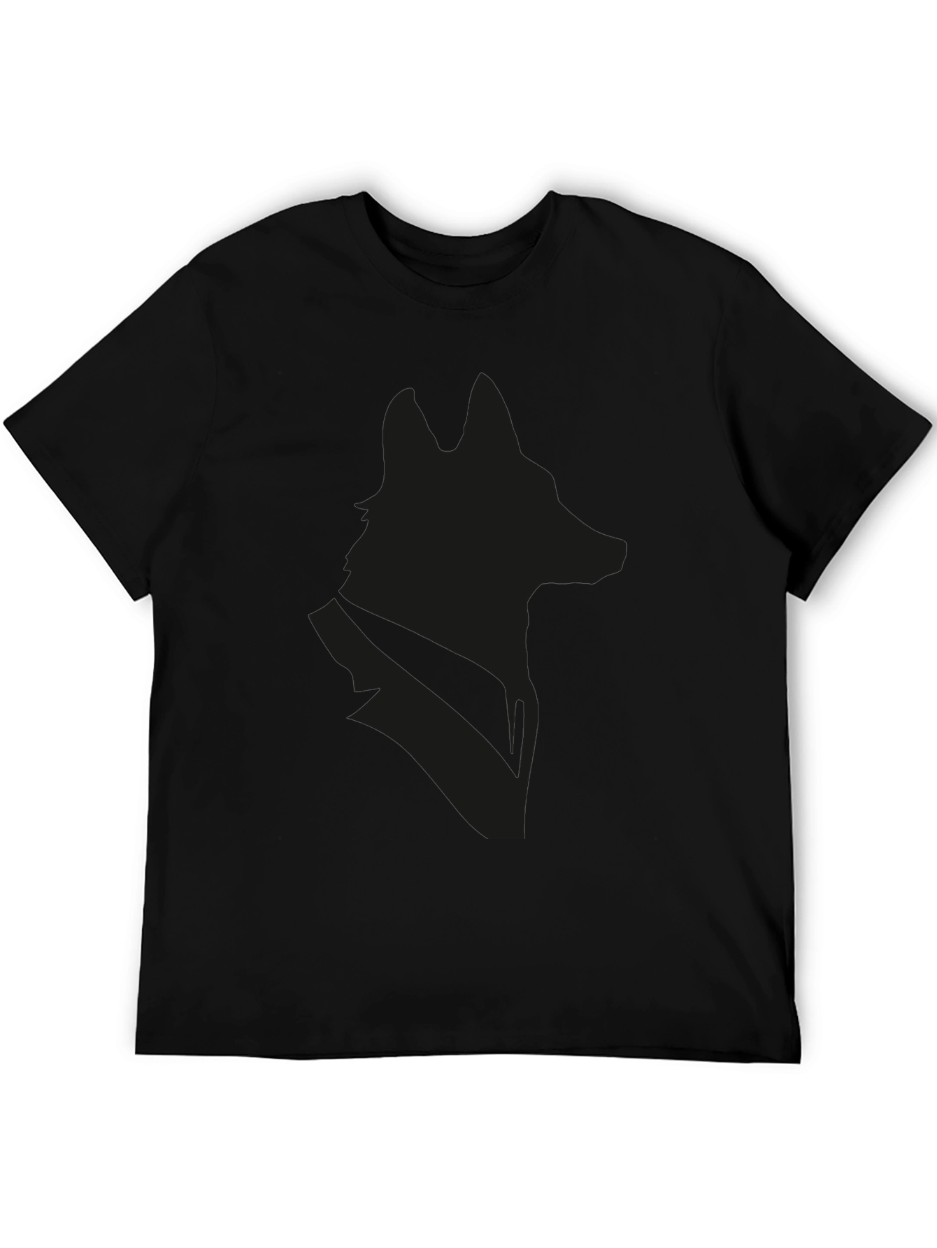 Black Wolf Silhouette Graphic Tee - Modern Style