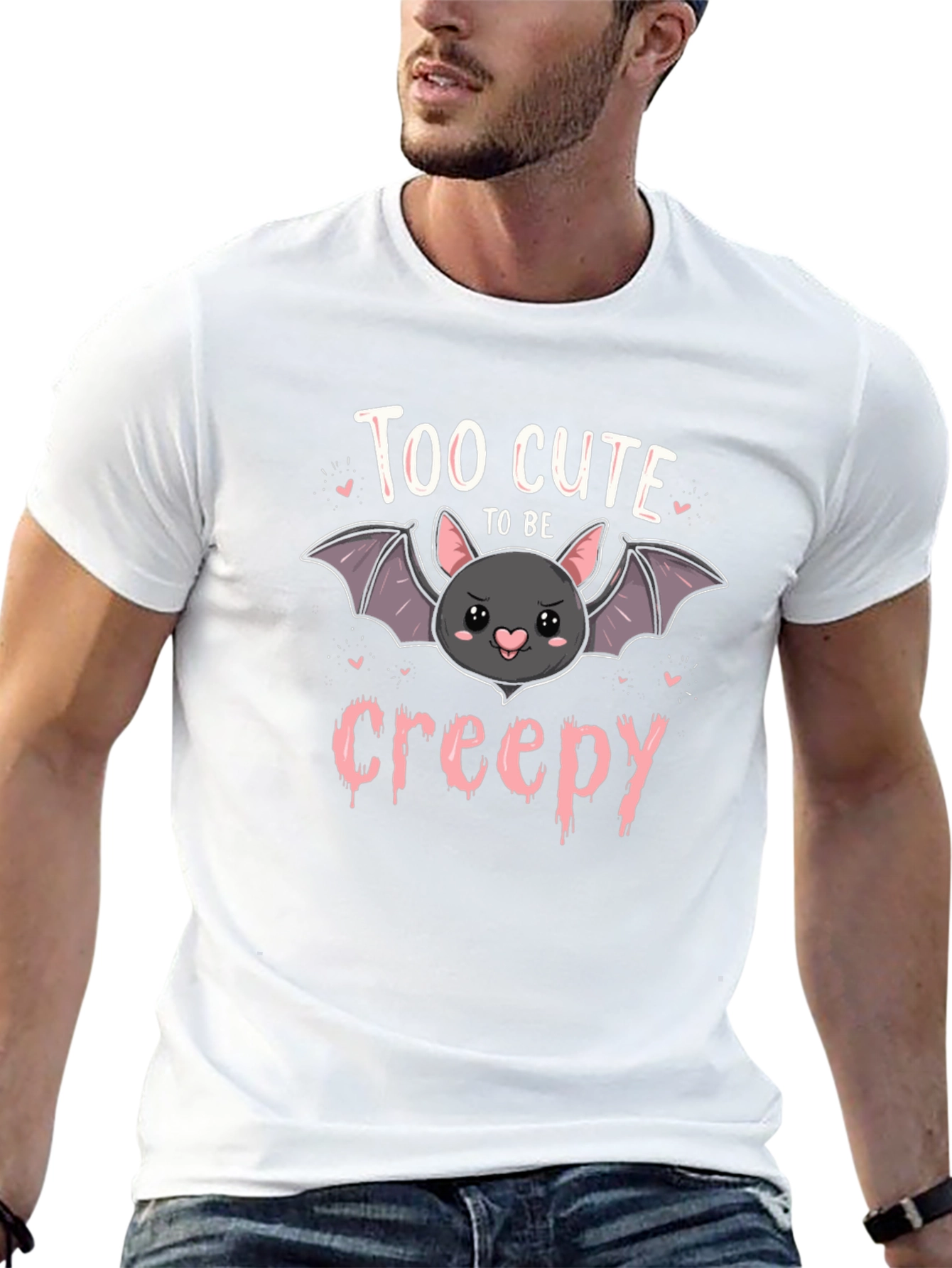 Too Cute to Be Creepy Bat Graphic Tee