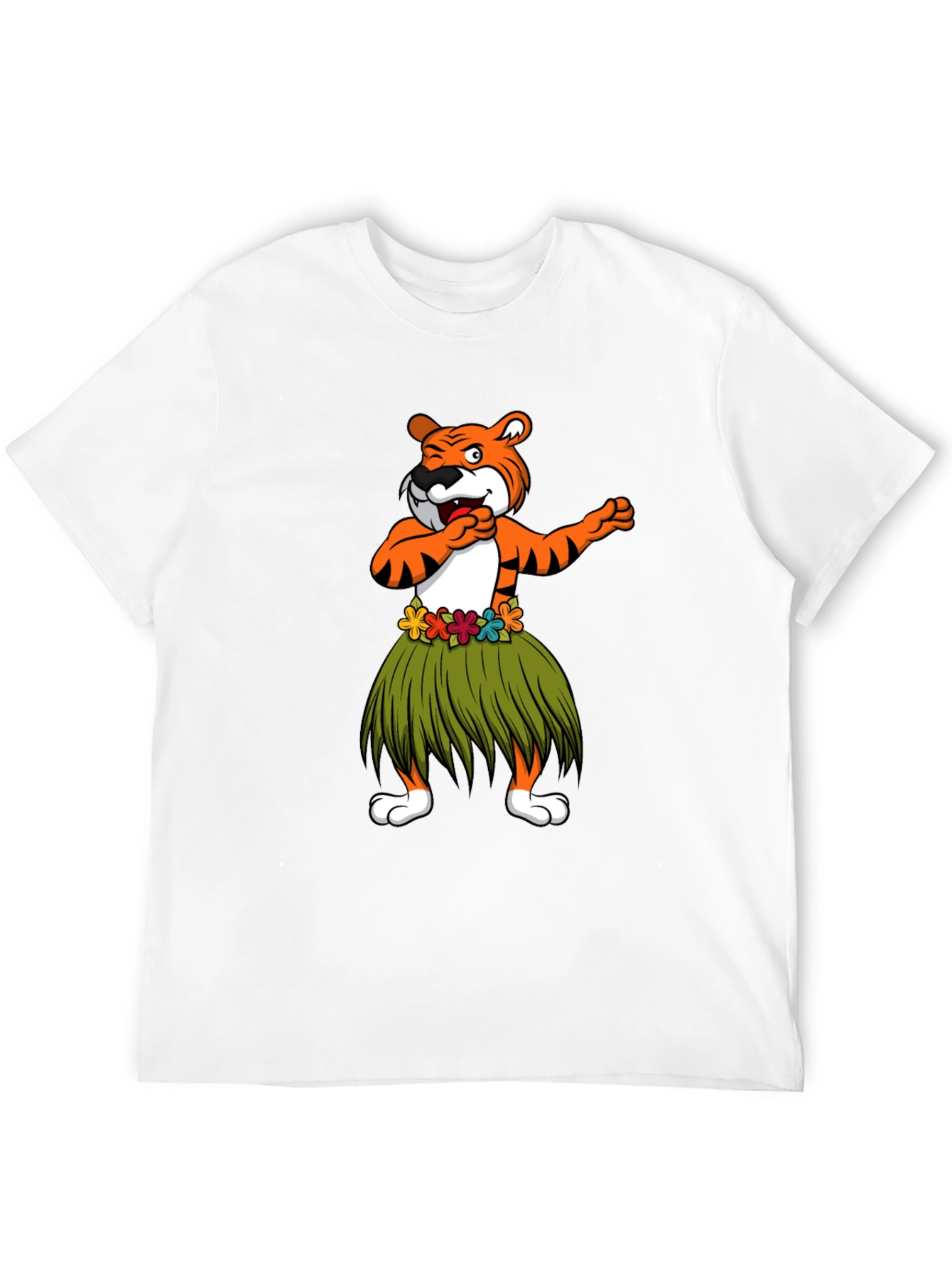 Dabbing Tiger Hula Dancer Graphic T-Shirt