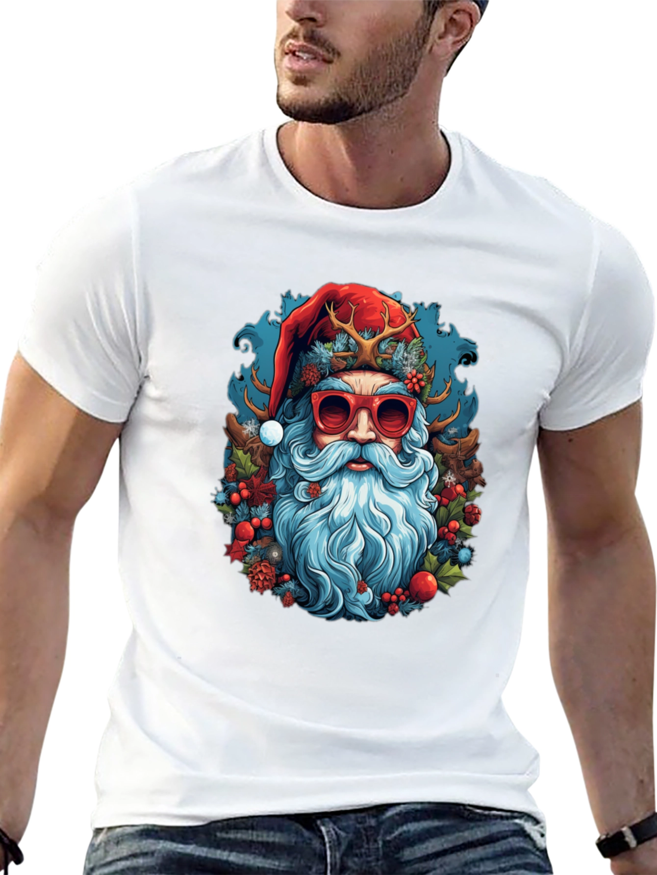 Cool Santa Graphic Tee - Holiday Style