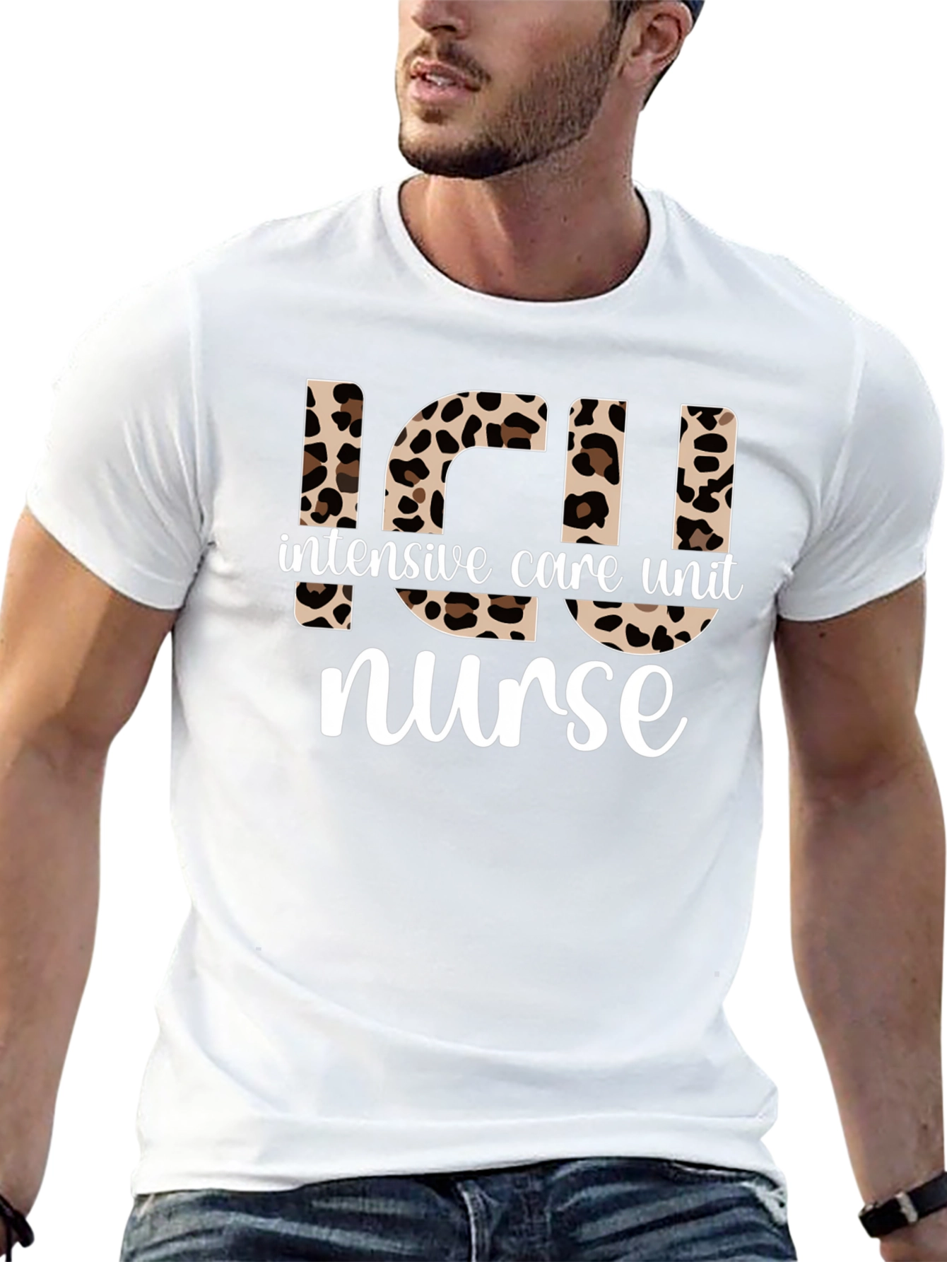 ICU Nurse Leopard Print T-Shirt