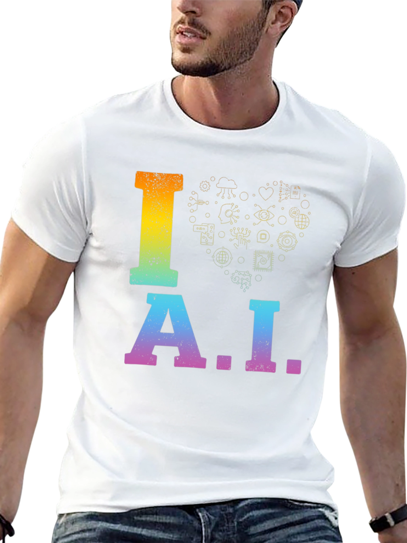 I Love AI T-Shirt - Gradient Design