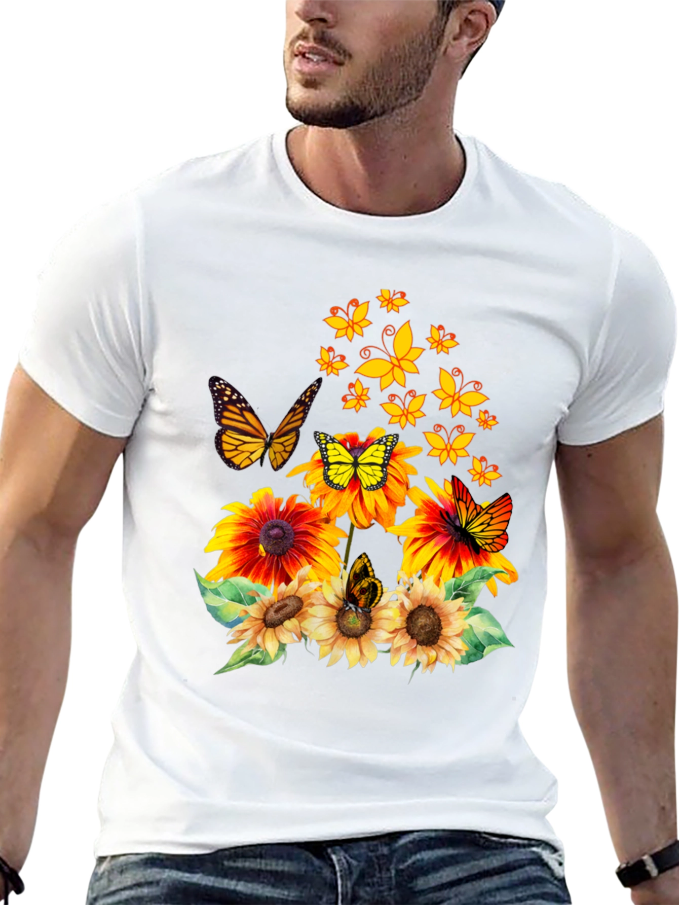 Butterfly Sunflower Graphic Tee