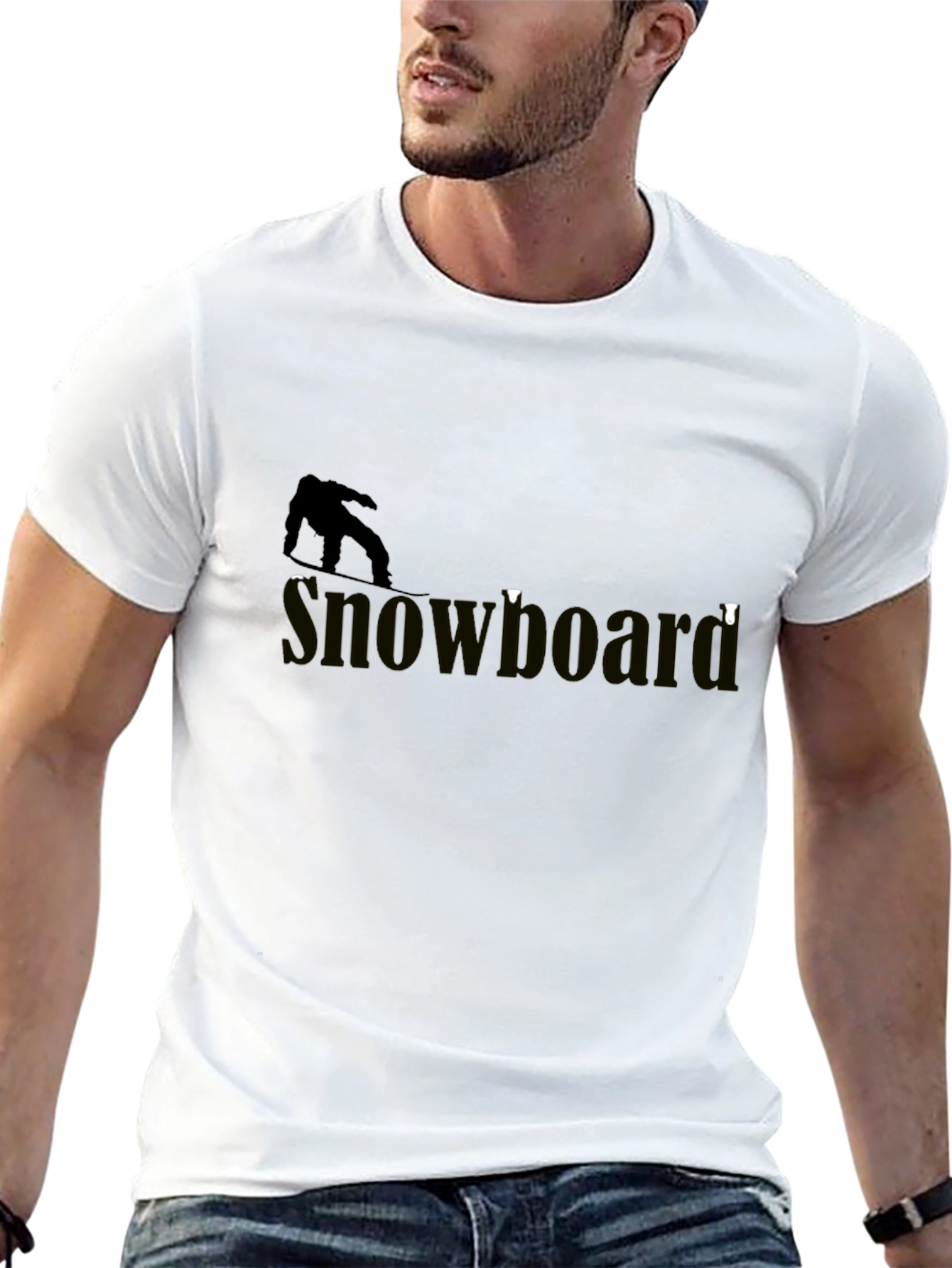 Cool Snowboarder Graphic Tee - Stylish Black T-Shirt