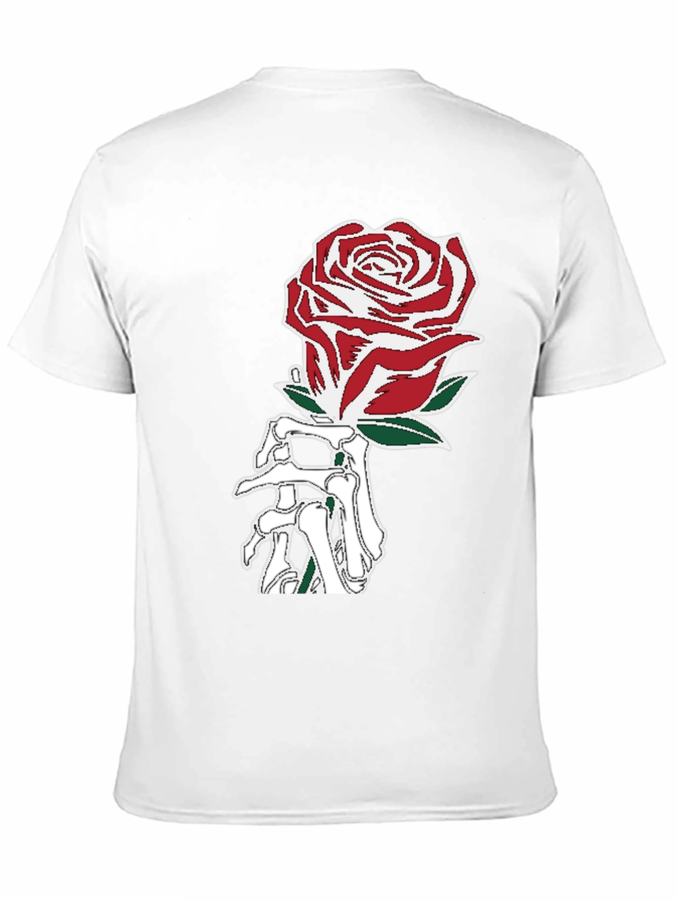 Rose Skeleton Hand Graphic T-Shirt