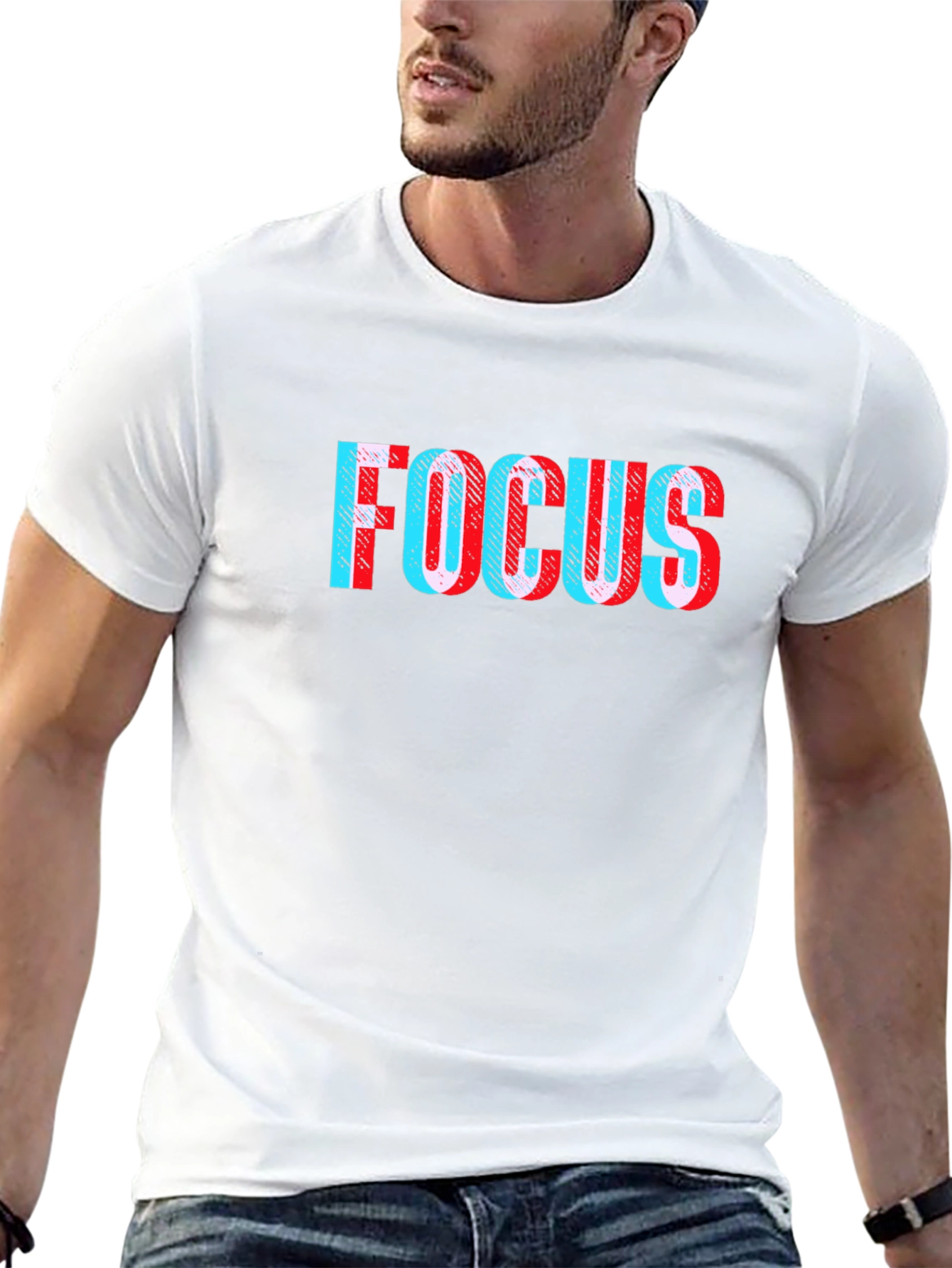 Focus Glitch Tee - Stylish Black T-Shirt