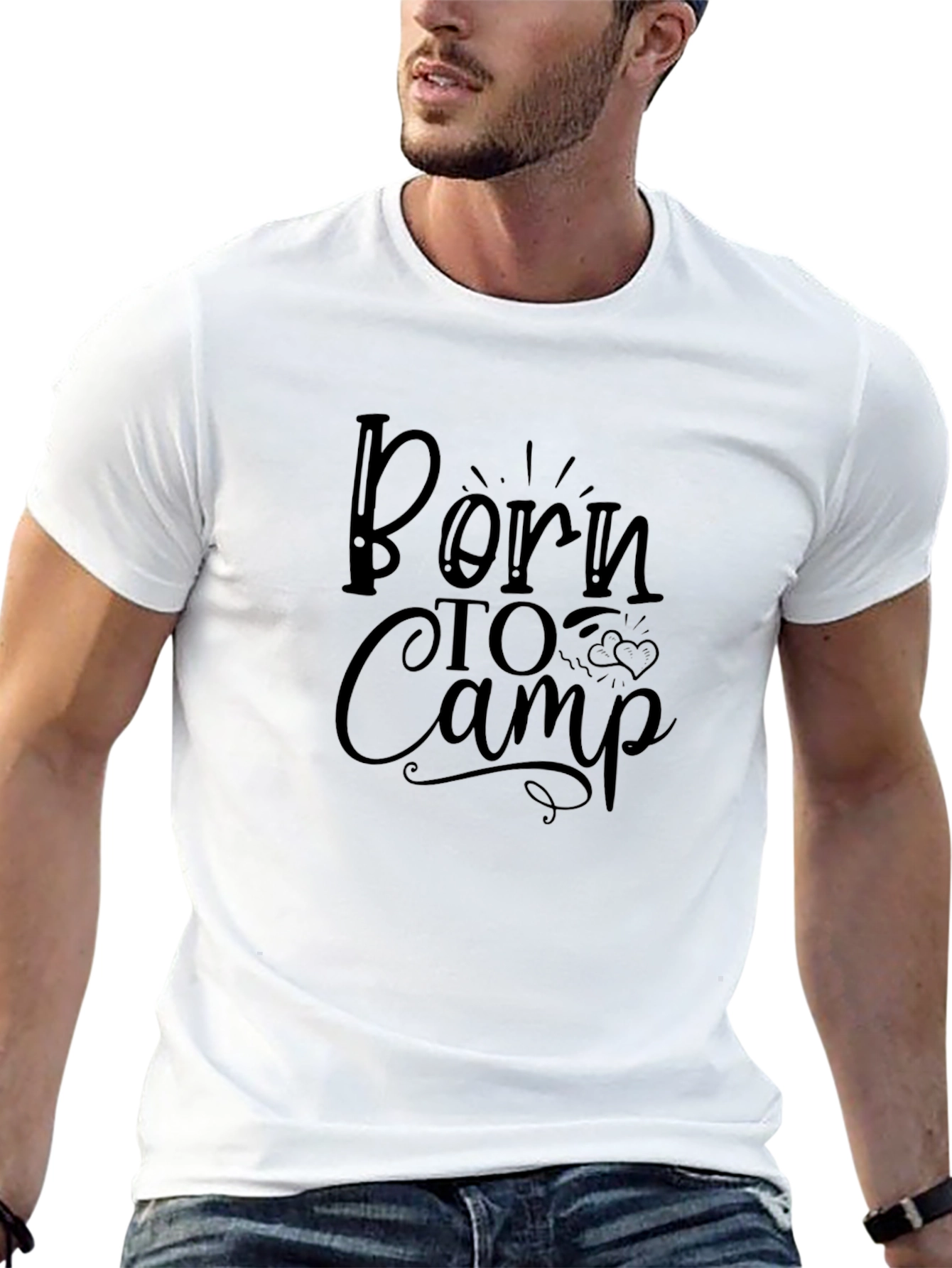 Born to Camp Black Graphic Tee