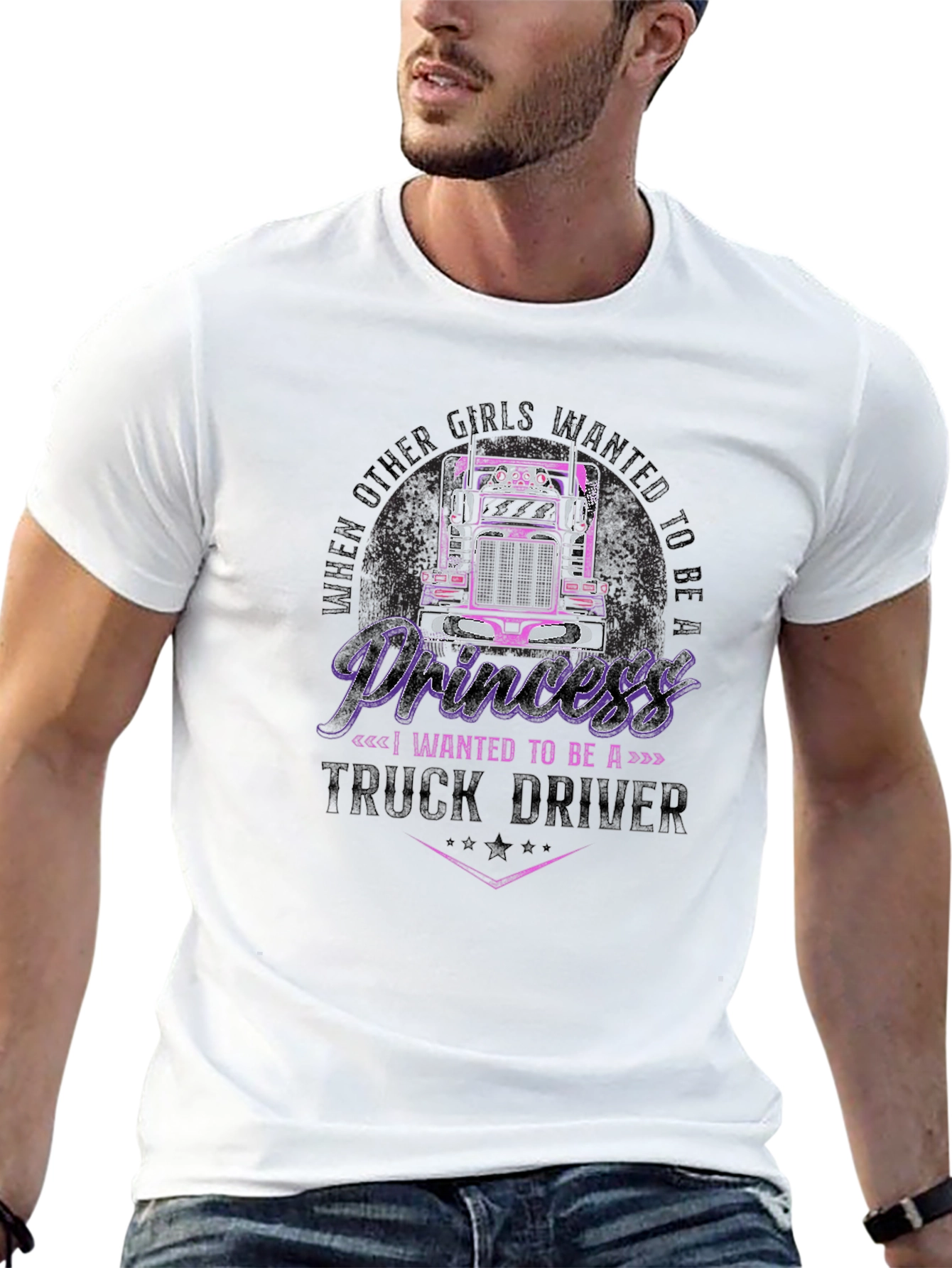 Princess Truck Driver Black T-Shirt