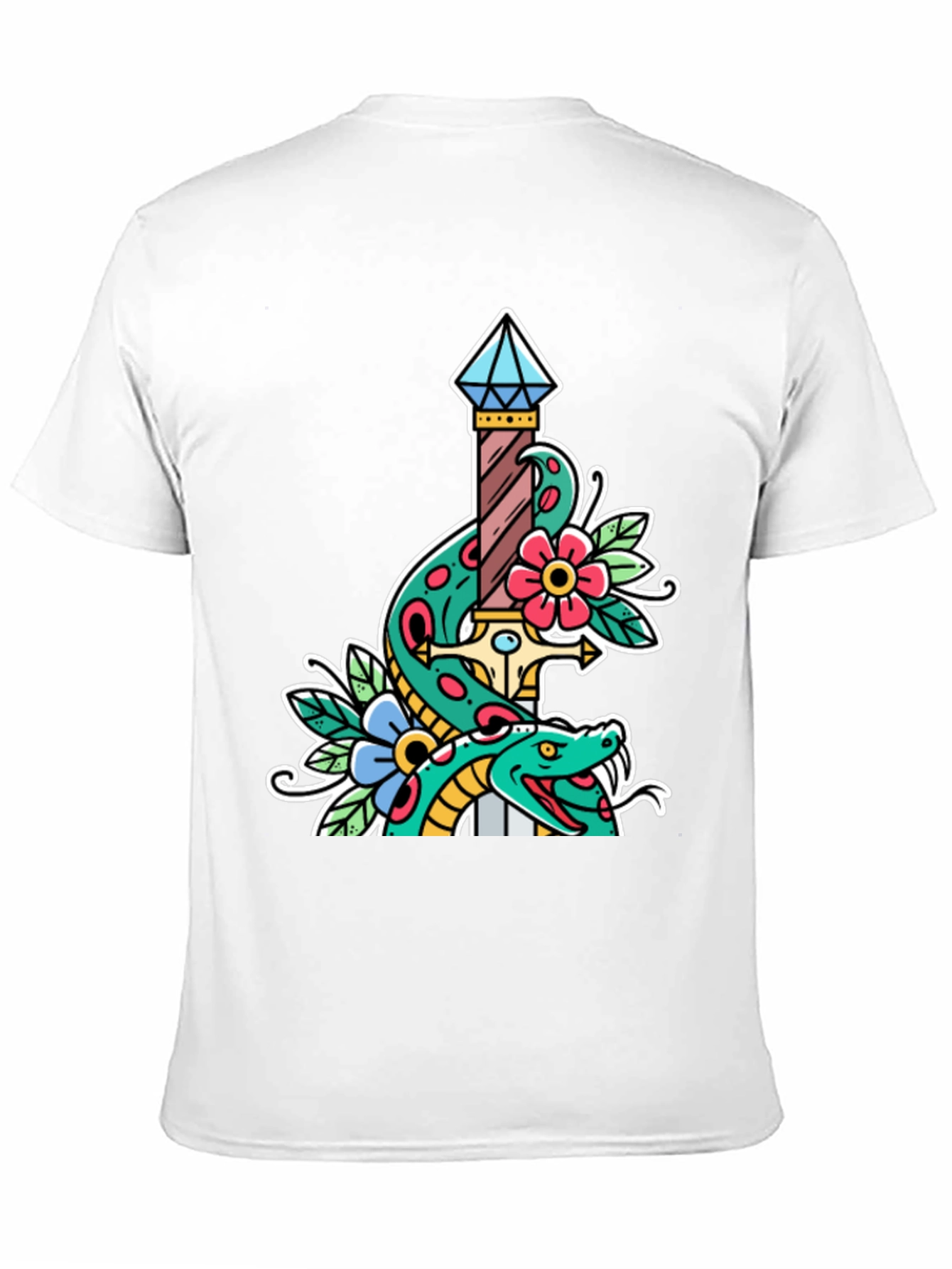 Snake & Dagger Graphic Tee - Mens Black T-Shirt