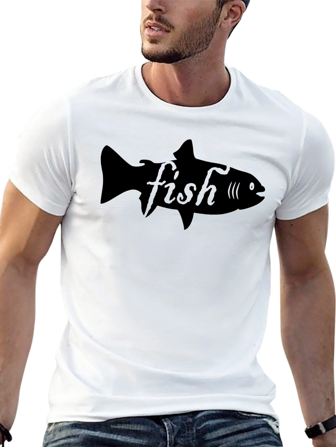 Black Fish Graphic Tee - Unique Design