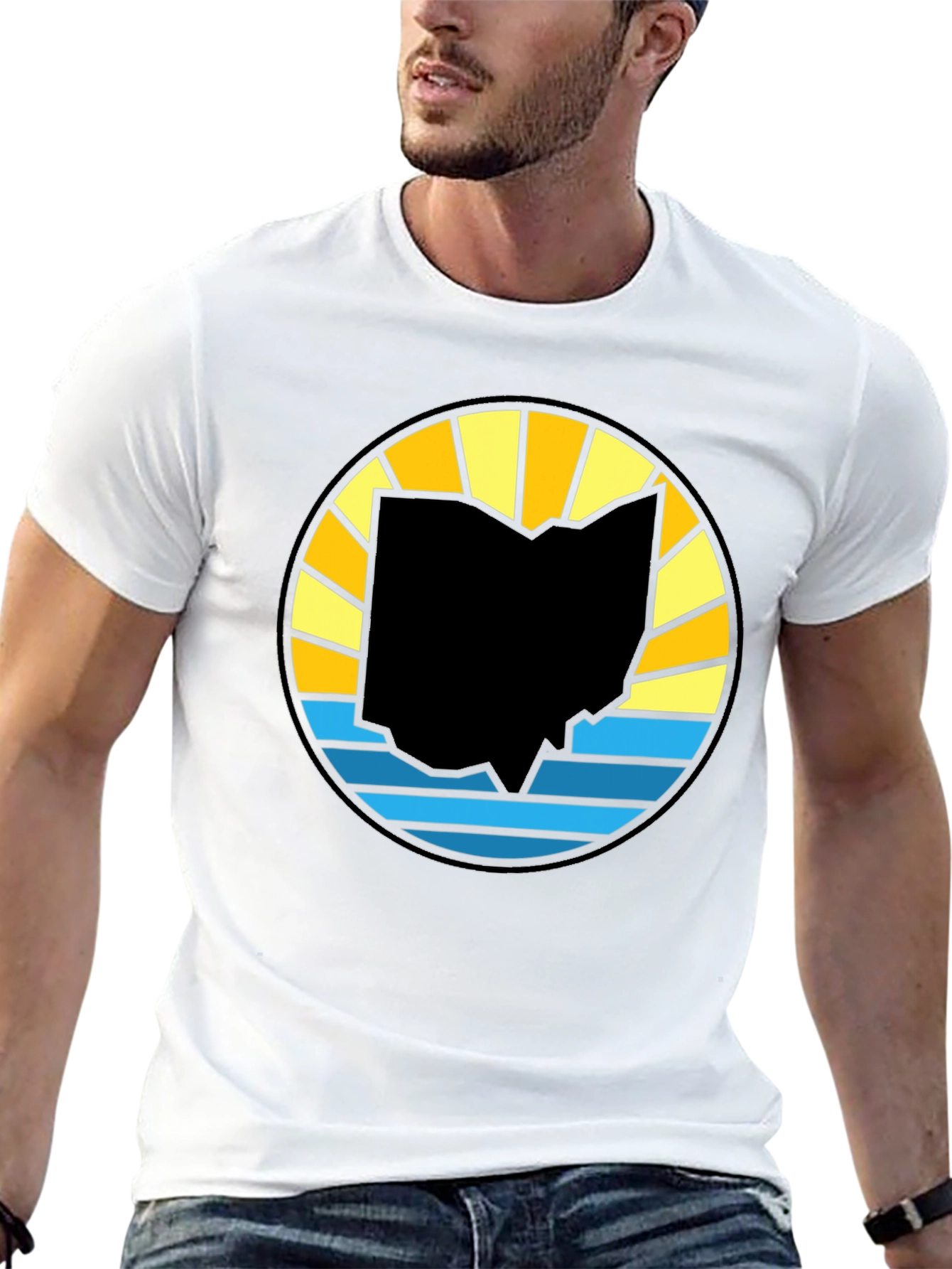 Ohio State Silhouette Sunset Graphic Tee