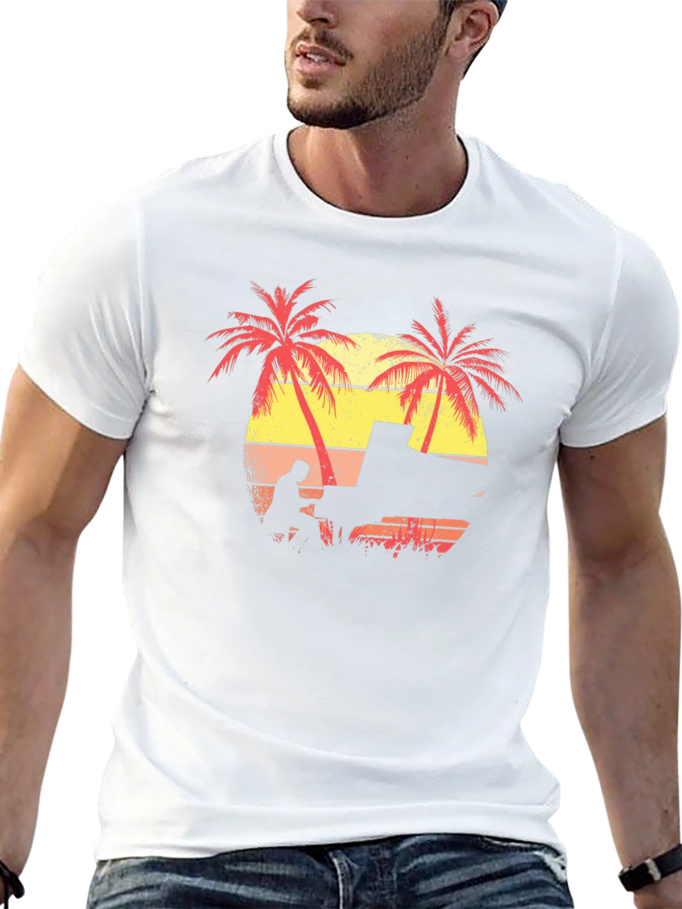 Sunset Piano Player T-Shirt - Tropical Vibes