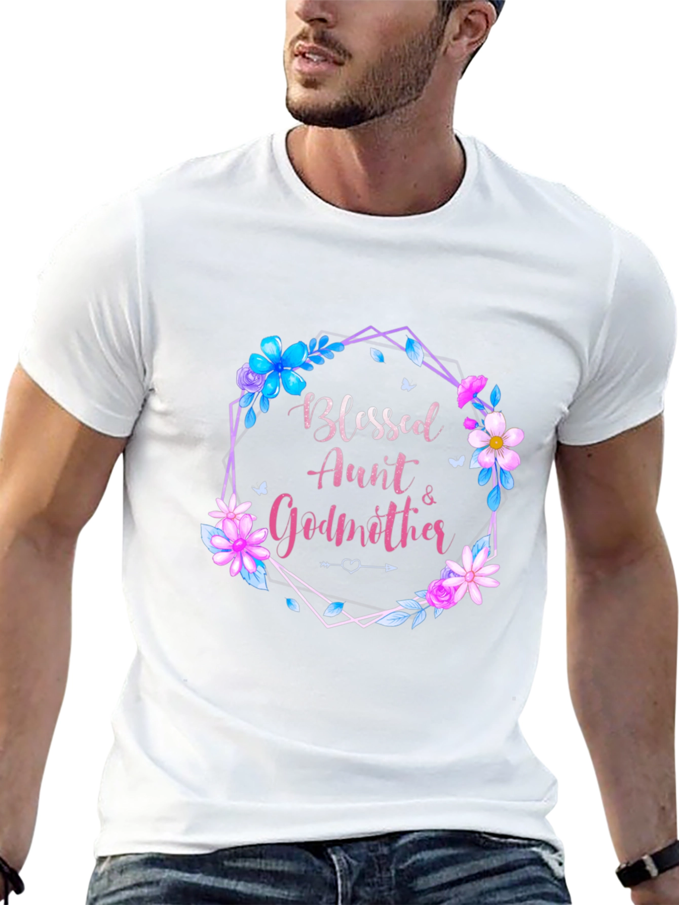 Blessed Aunt & Godmother Floral T-Shirt