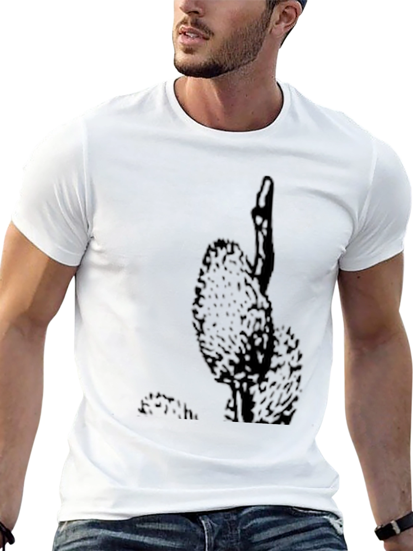 Mens Black Cactus Graphic Tee