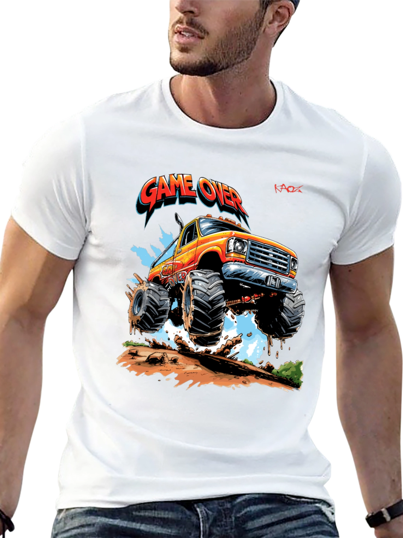 Game Over Monster Truck Graphic T-Shirt