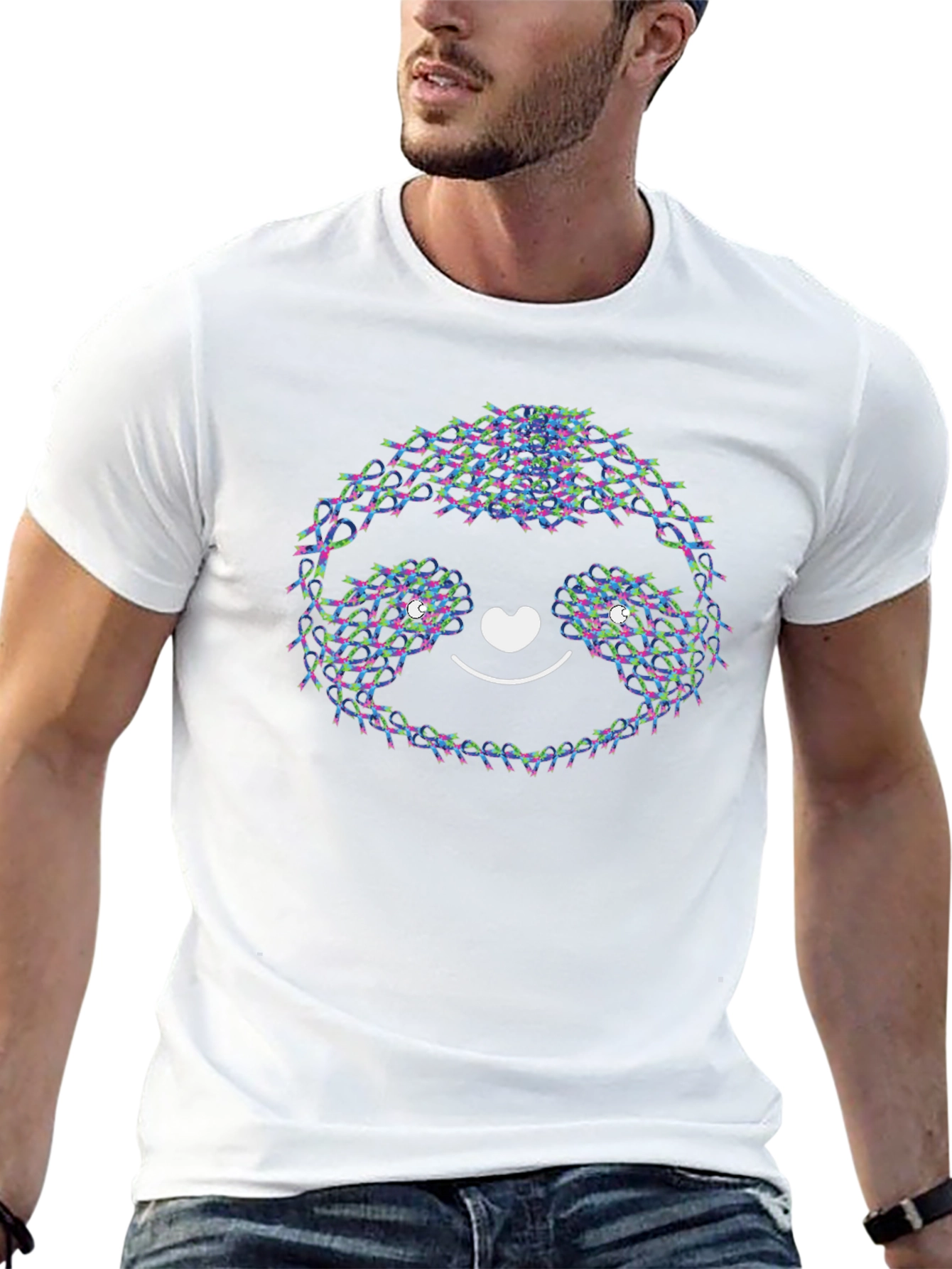 Cute Sloth Face Tee - Unique Graphic Print