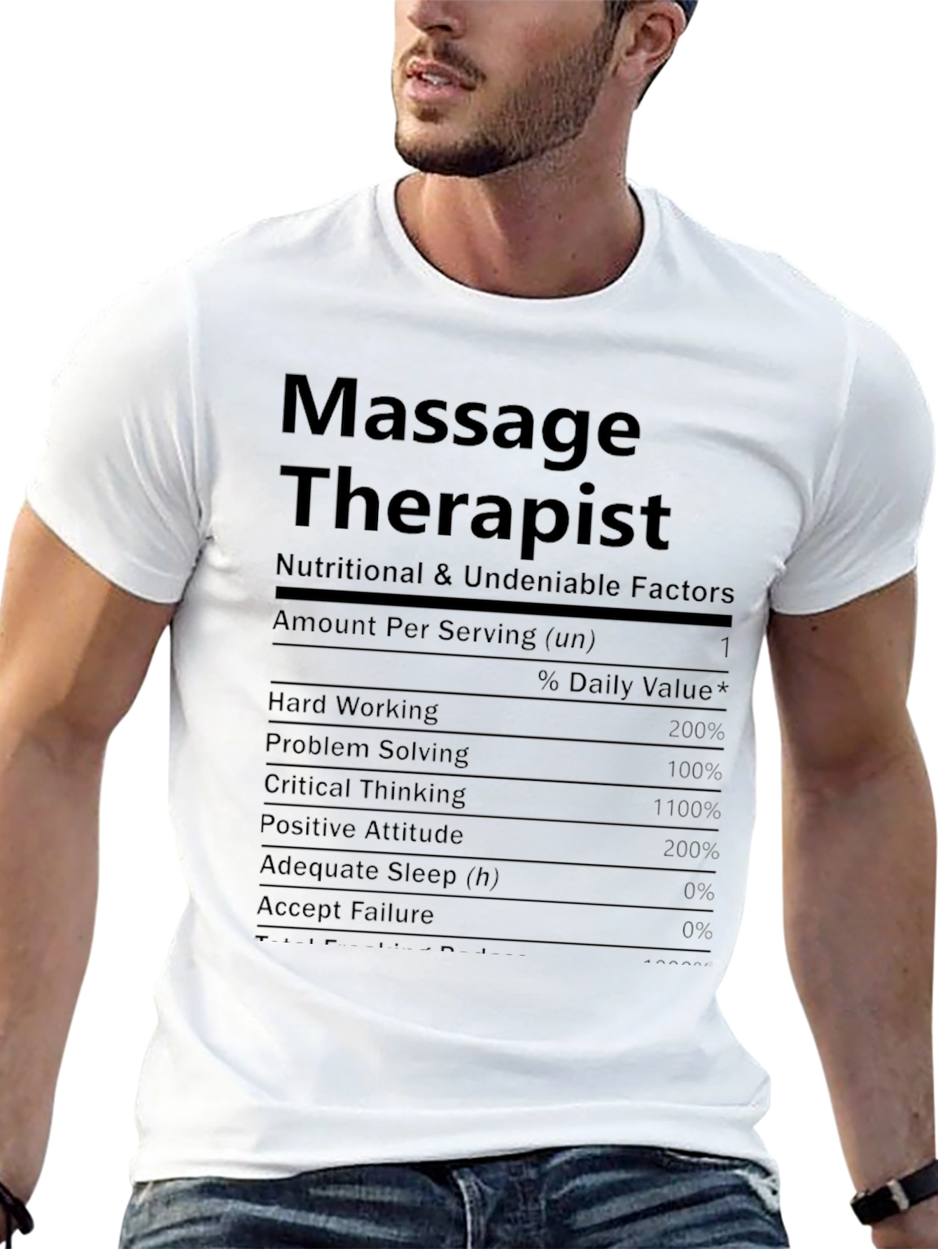 Massage Therapist Nutrition Facts T-Shirt - Funny Gift
