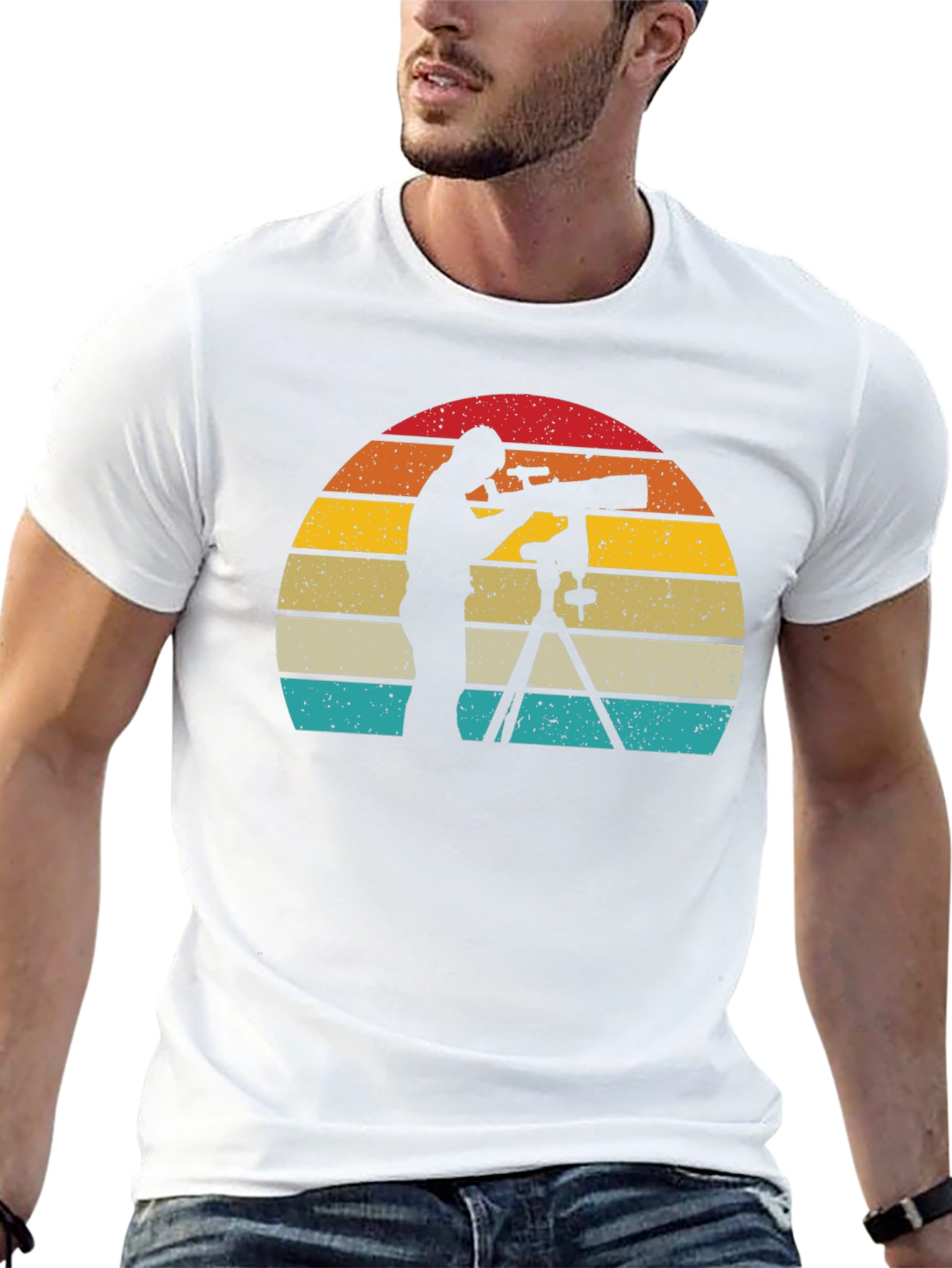 Retro Astronomer T-Shirt - Stargazing Style
