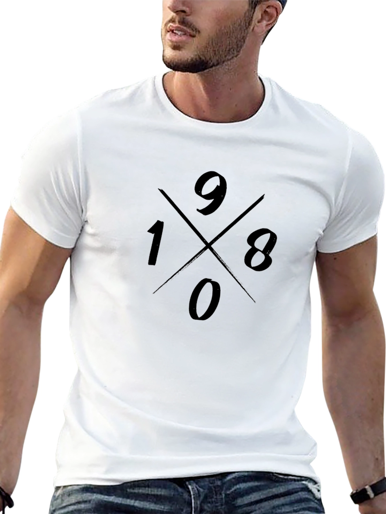 9180 Graphic Print Black T-Shirt