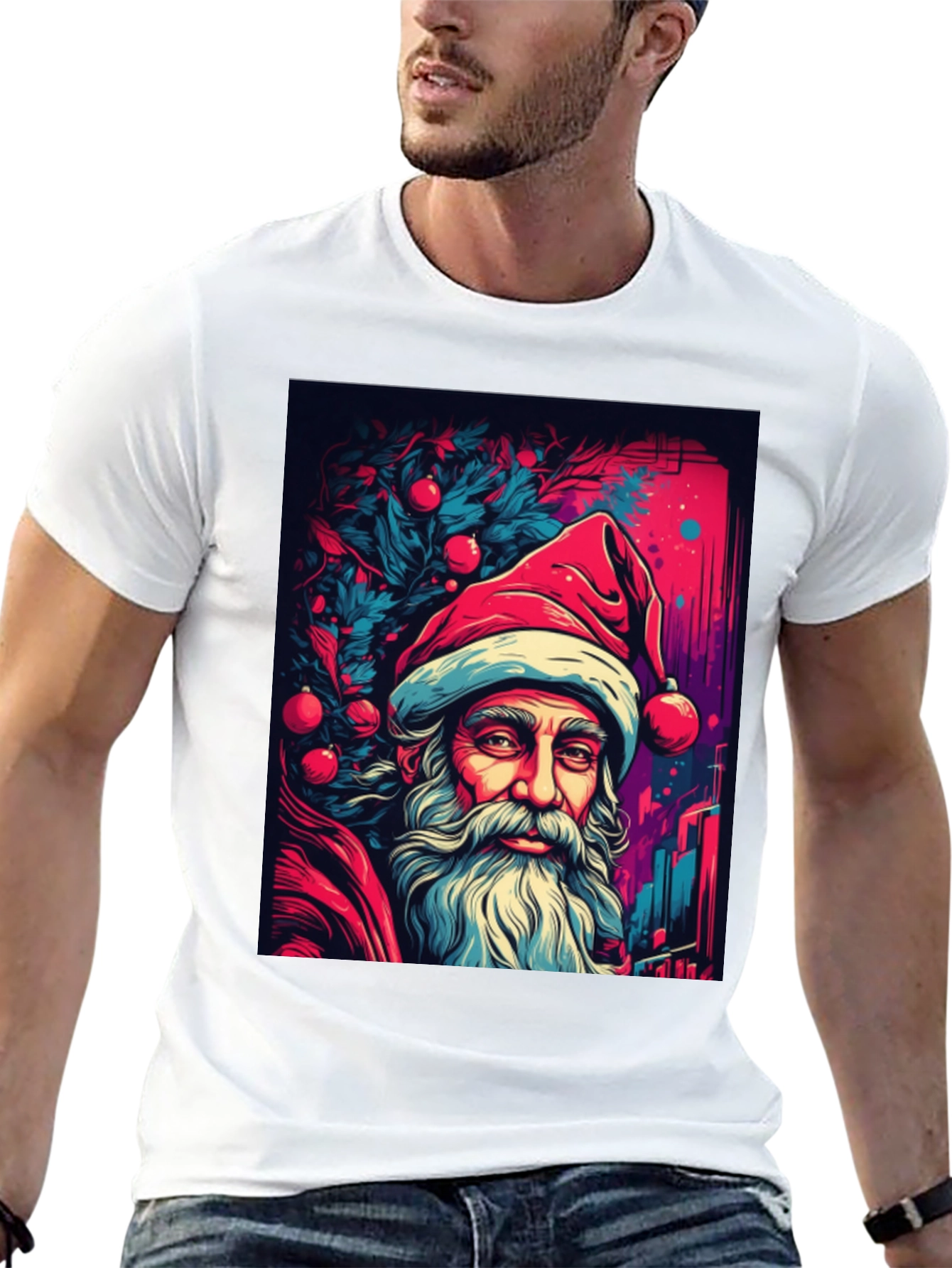 Santa T-Shirt - Christmas Graphic Tee