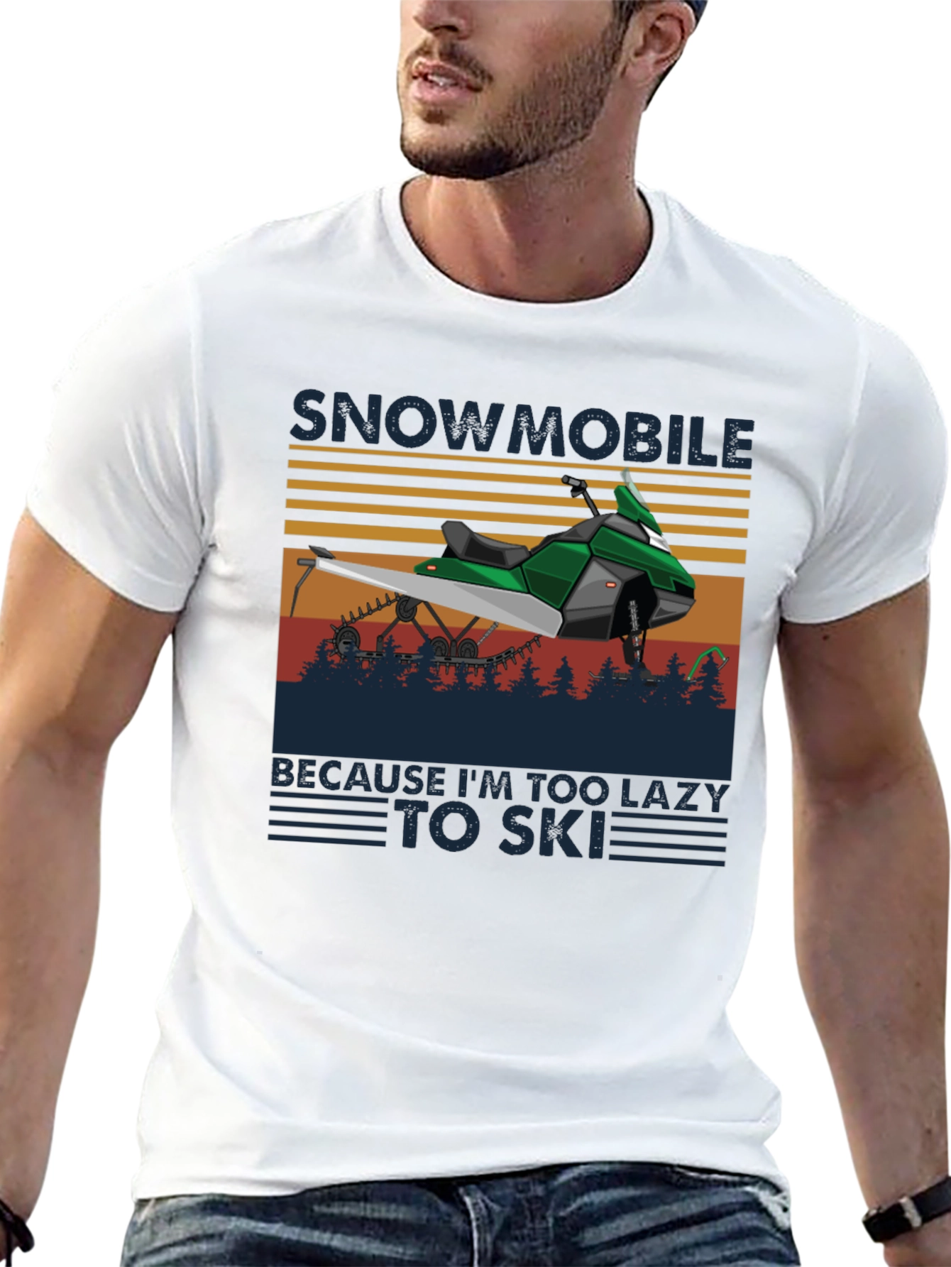 Snowmobile Lazy to Ski T-Shirt