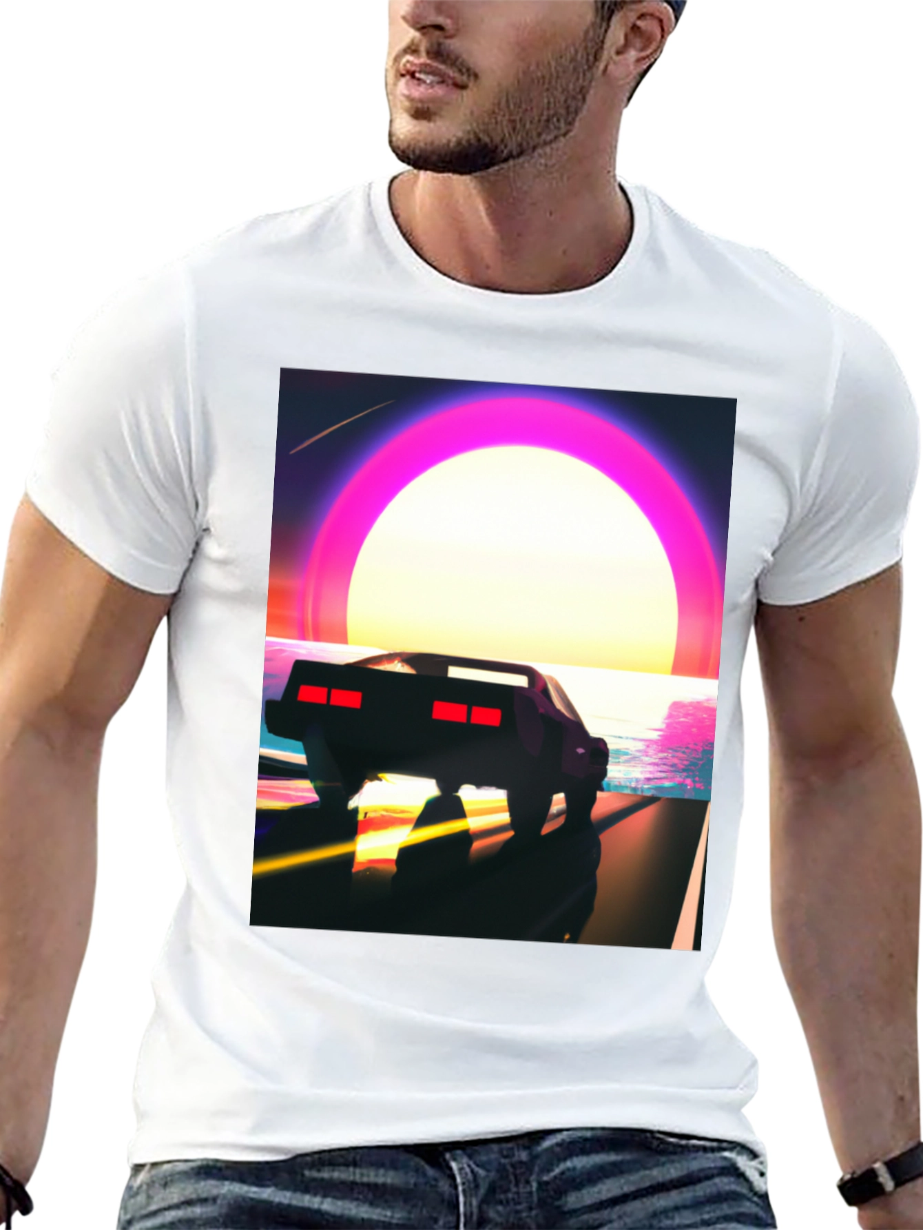 Retro Sunset Drive T-Shirt - Classic Car Design
