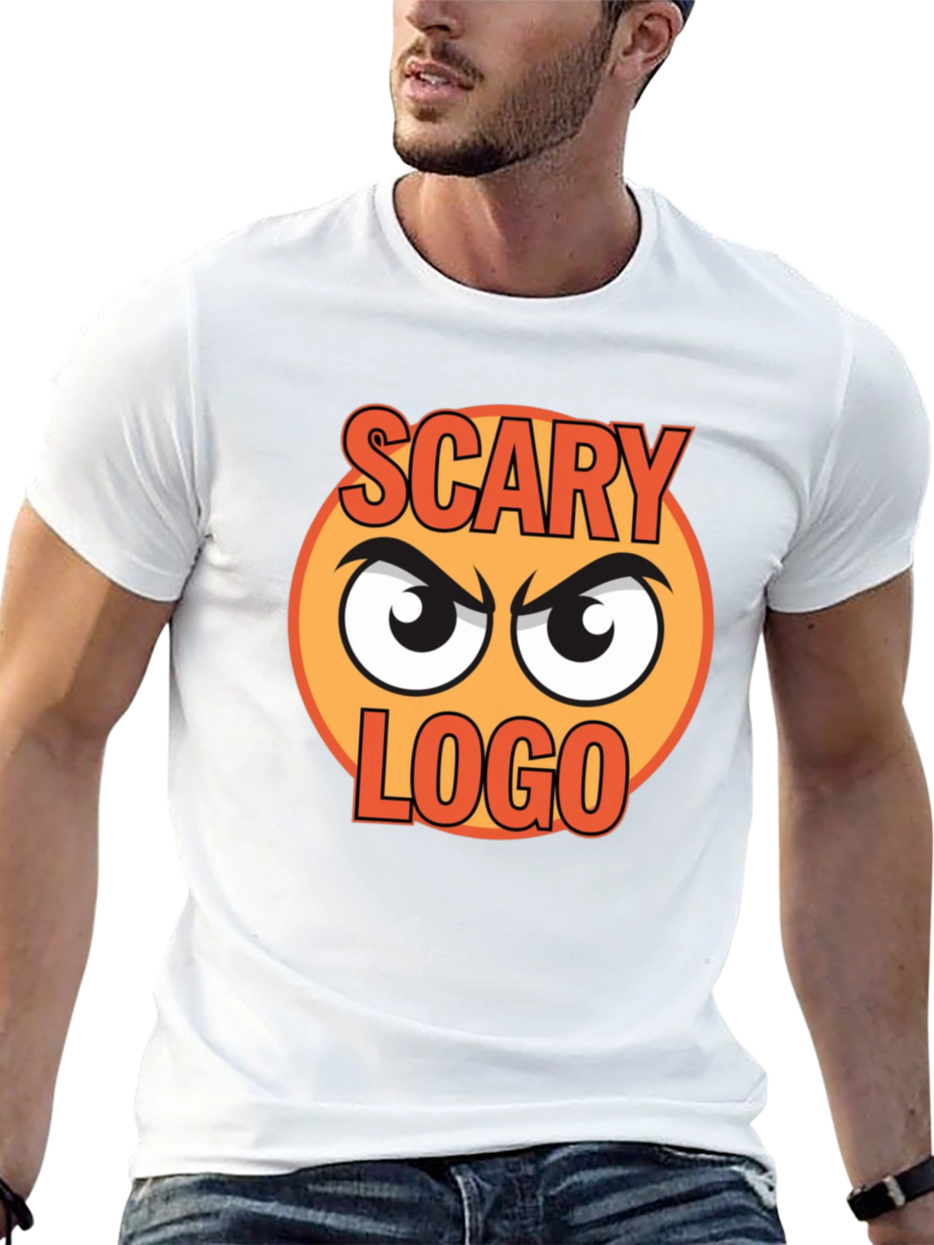 Scary Logo Graphic Print Black T-Shirt