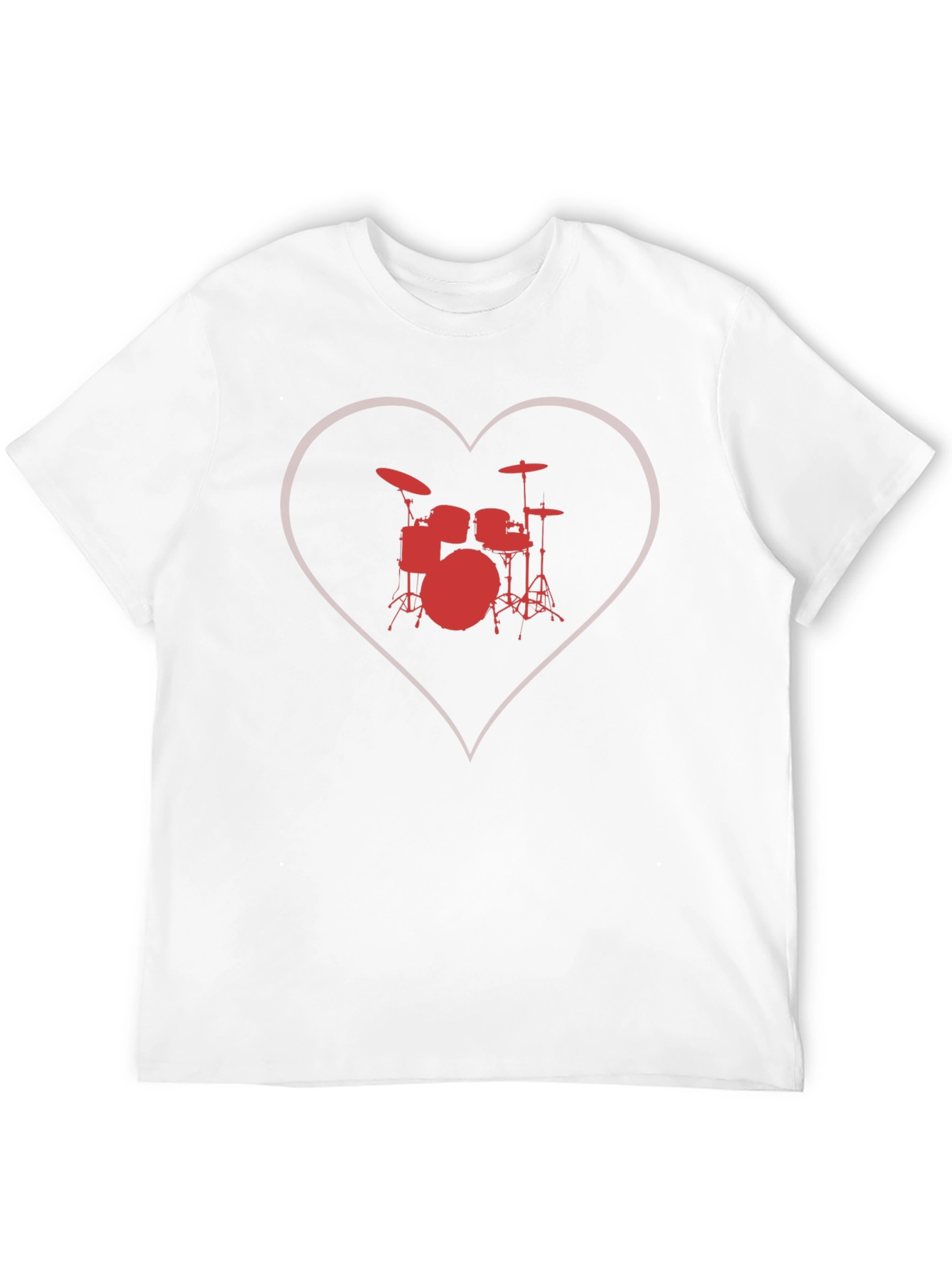 Drum Heartbeat Mens Black T-Shirt - Music Lover