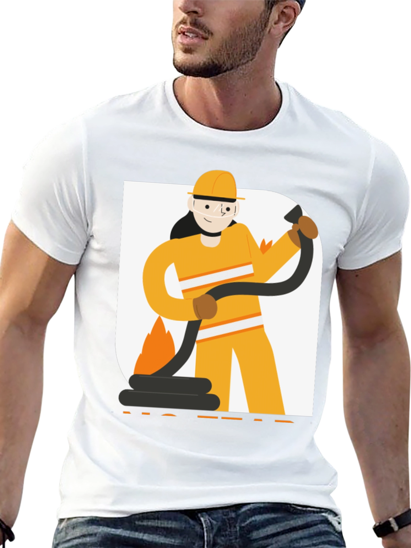 Firefighter Graphic Tee - Black Cotton T-Shirt