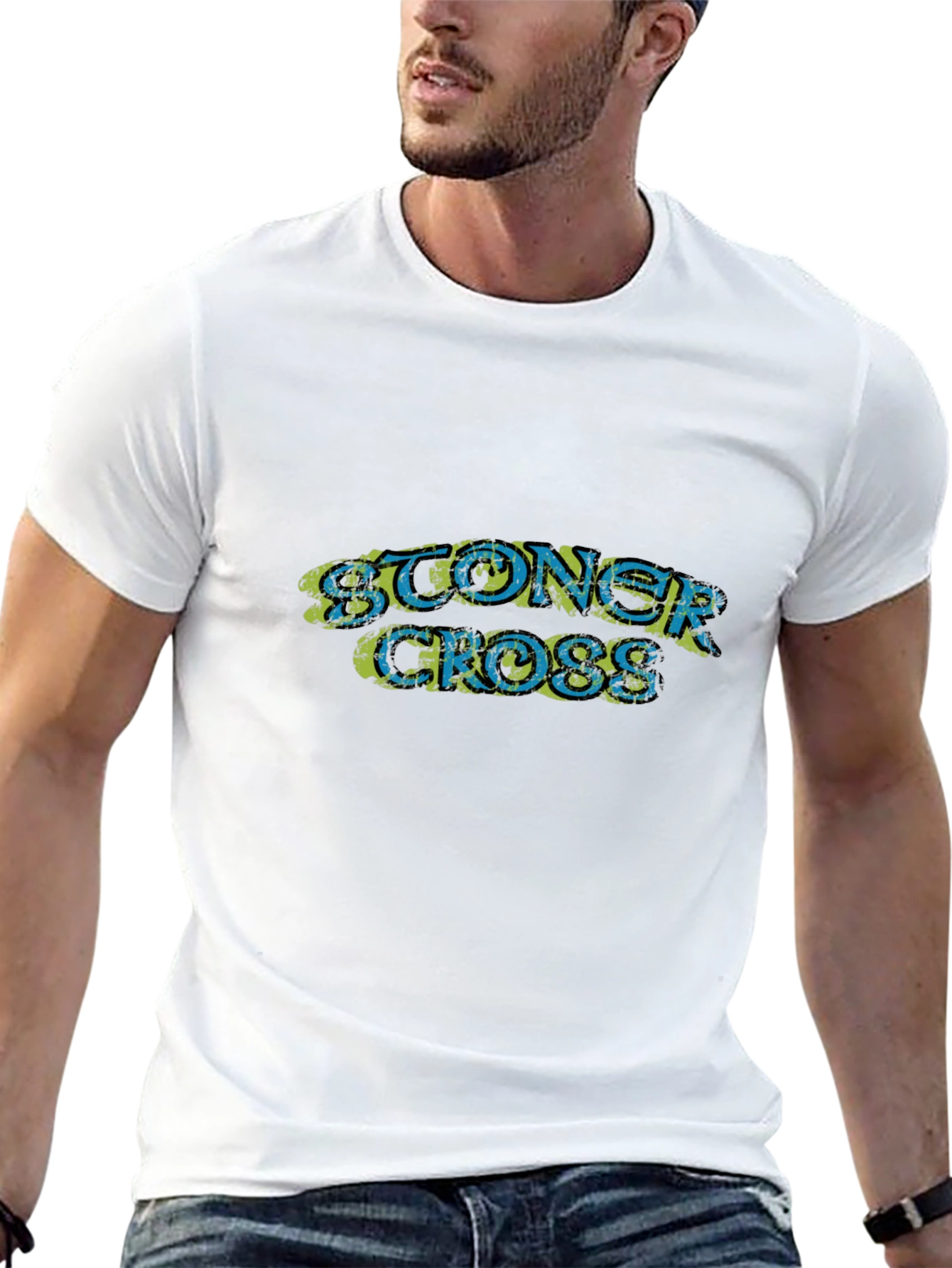 Stoner Cross Graphic Black T-Shirt