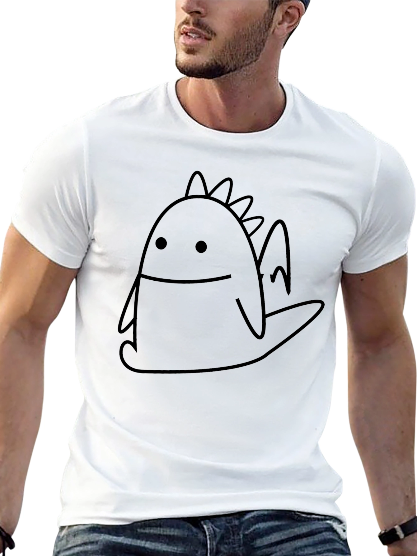Cute Doodle Dragon Black T-Shirt