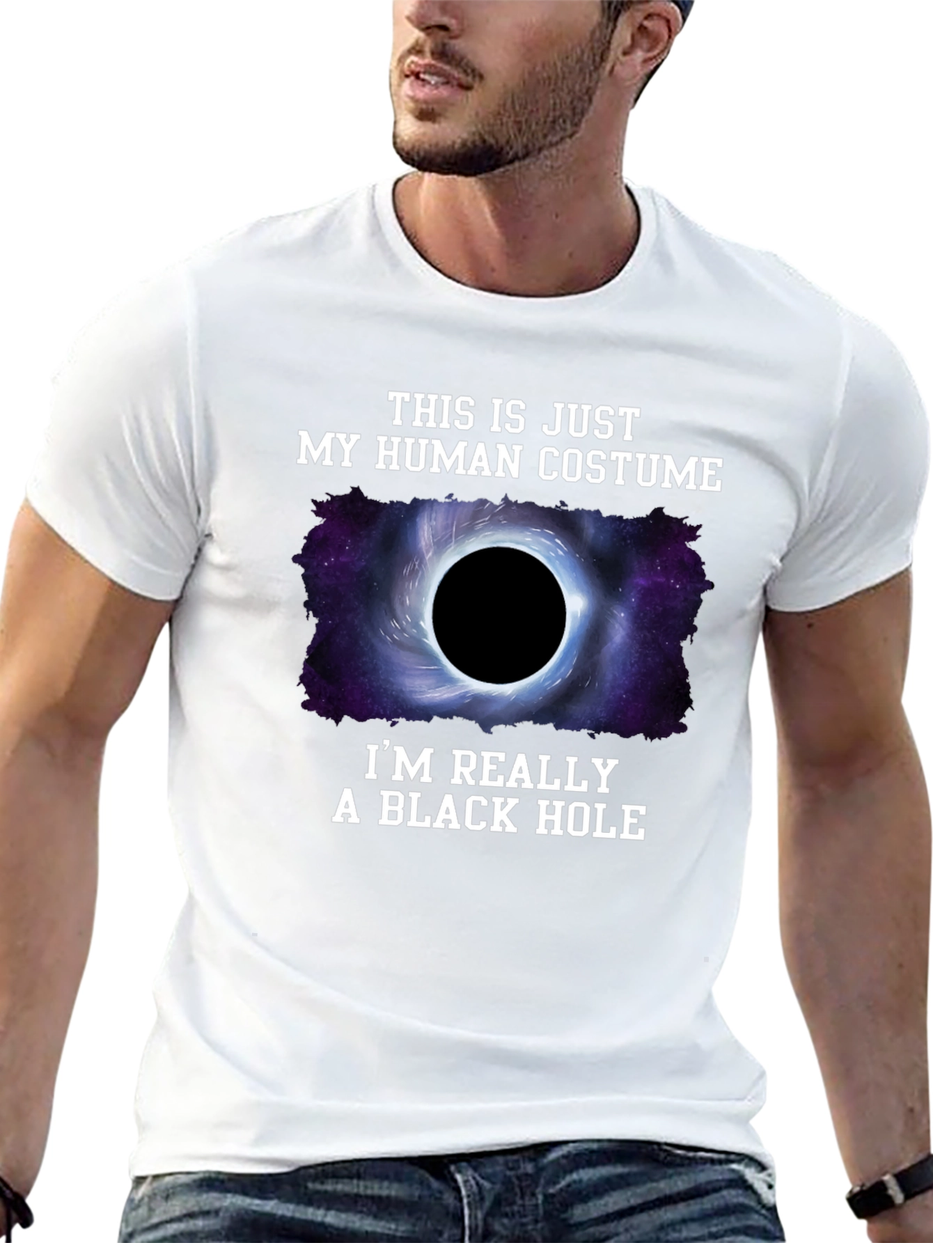 Human Costume Black Hole T-Shirt - Funny Graphic Tee