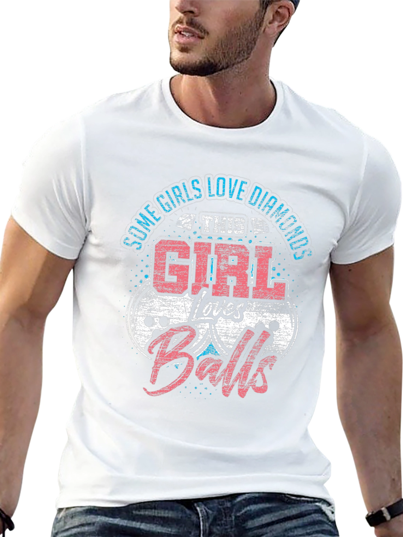 Girl Loves Balls T-Shirt - Humorous Design