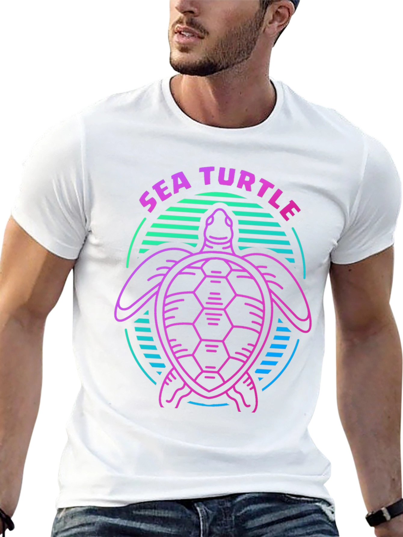 Sea Turtle Graphic Tee - Retro Style