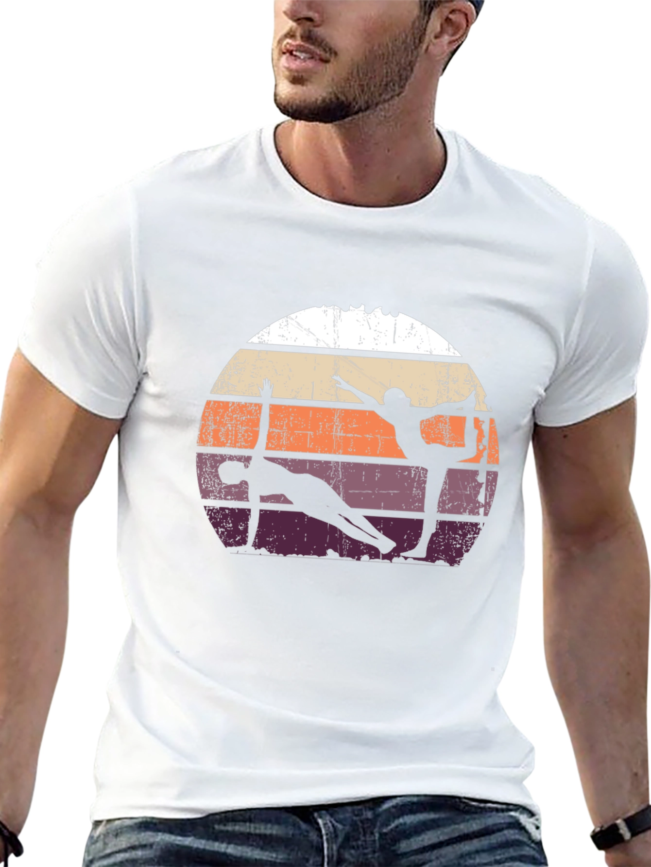 Yoga Silhouette Retro T-Shirt