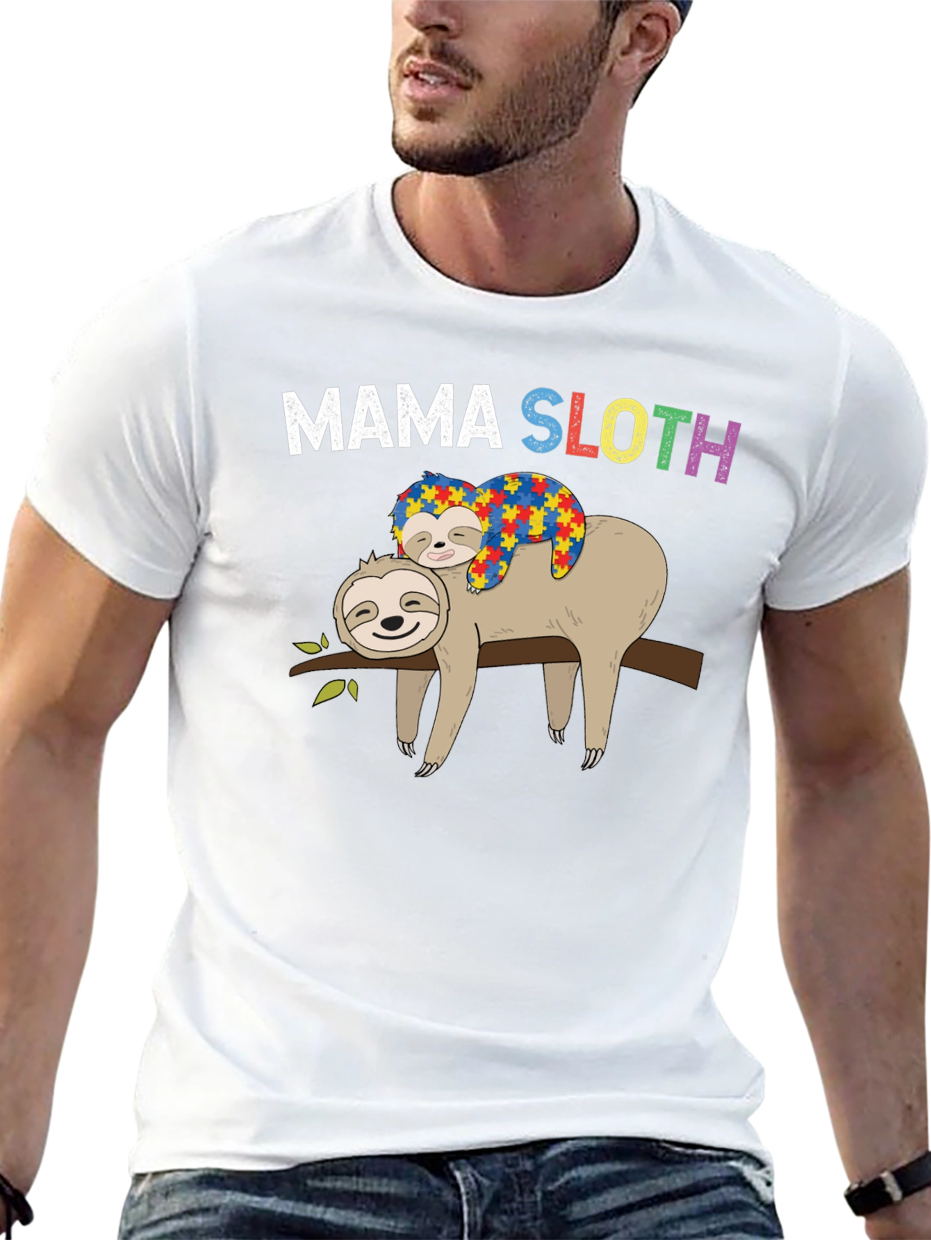 Mama Sloth Autism Awareness T-Shirt