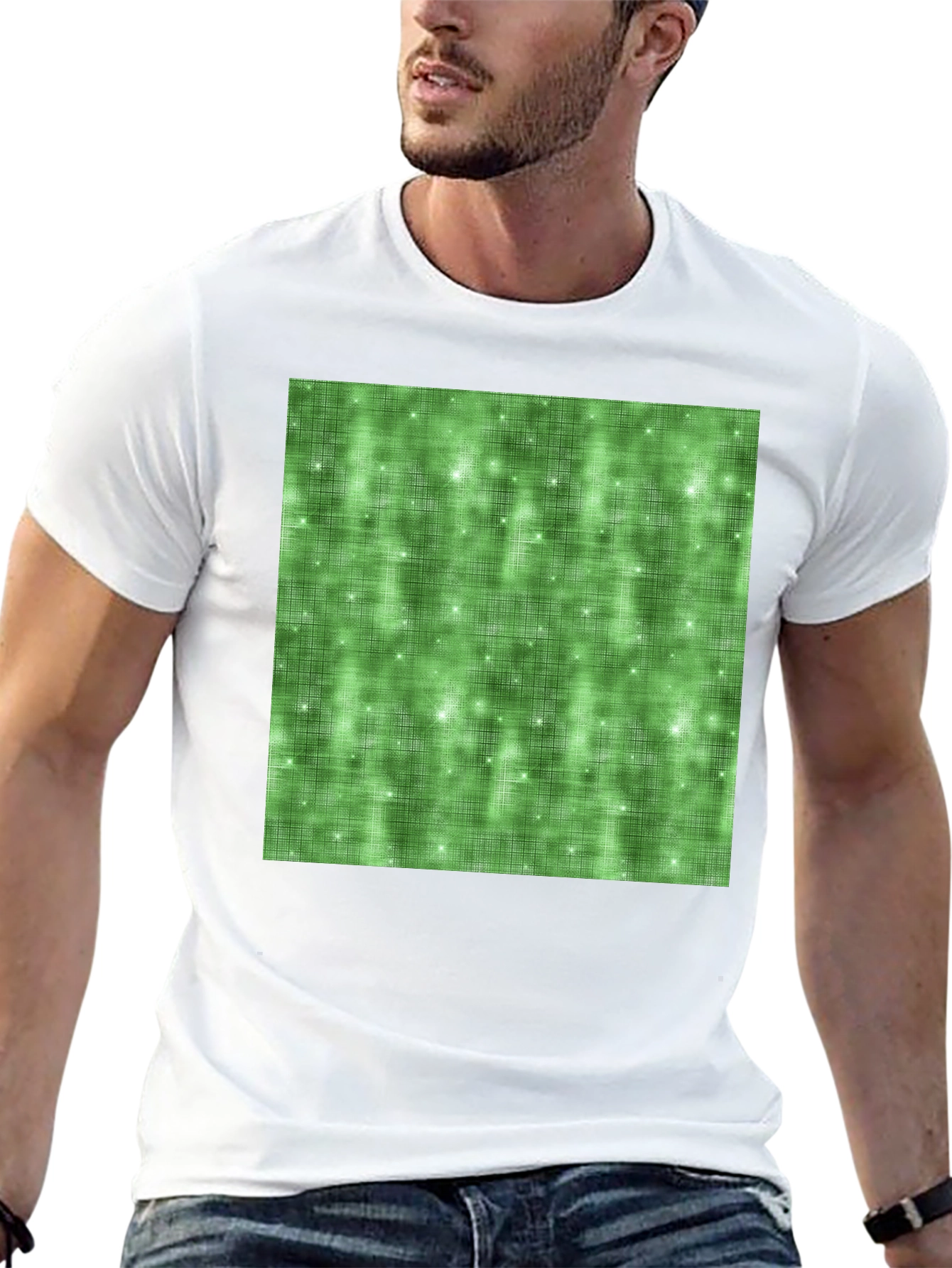 Green Sparkle Pattern Tee - Soft Stylish Comfort