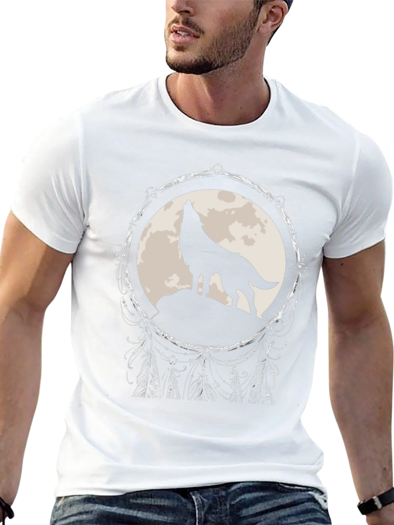 Wolf Dreamcatcher T-Shirt - Black Graphic Tee