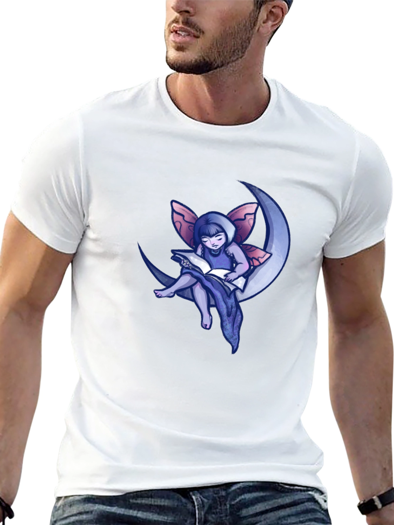 Fairy Moon Reader Graphic T-Shirt