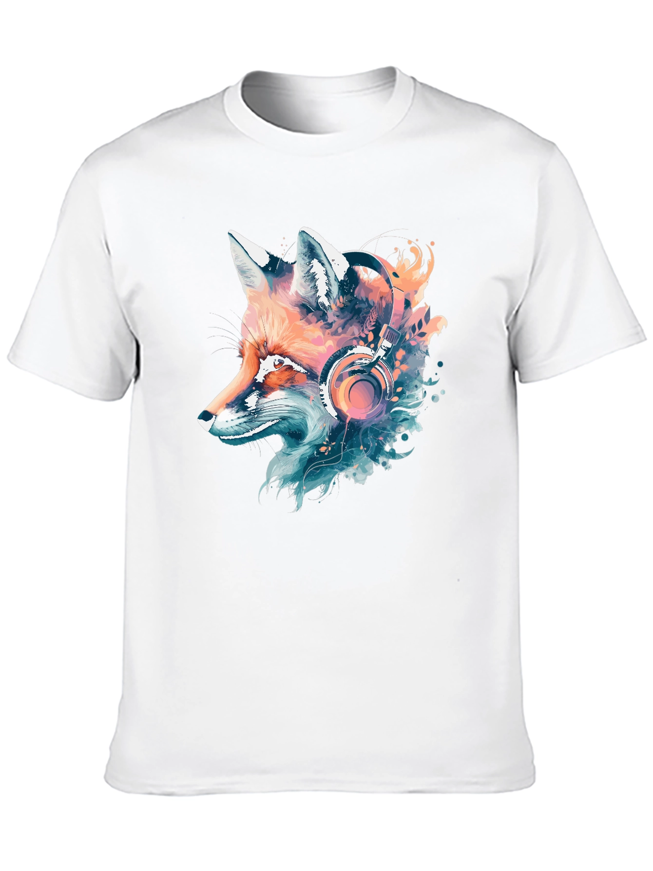 Fox Headphone Graphic Tee - Cool Animal Design