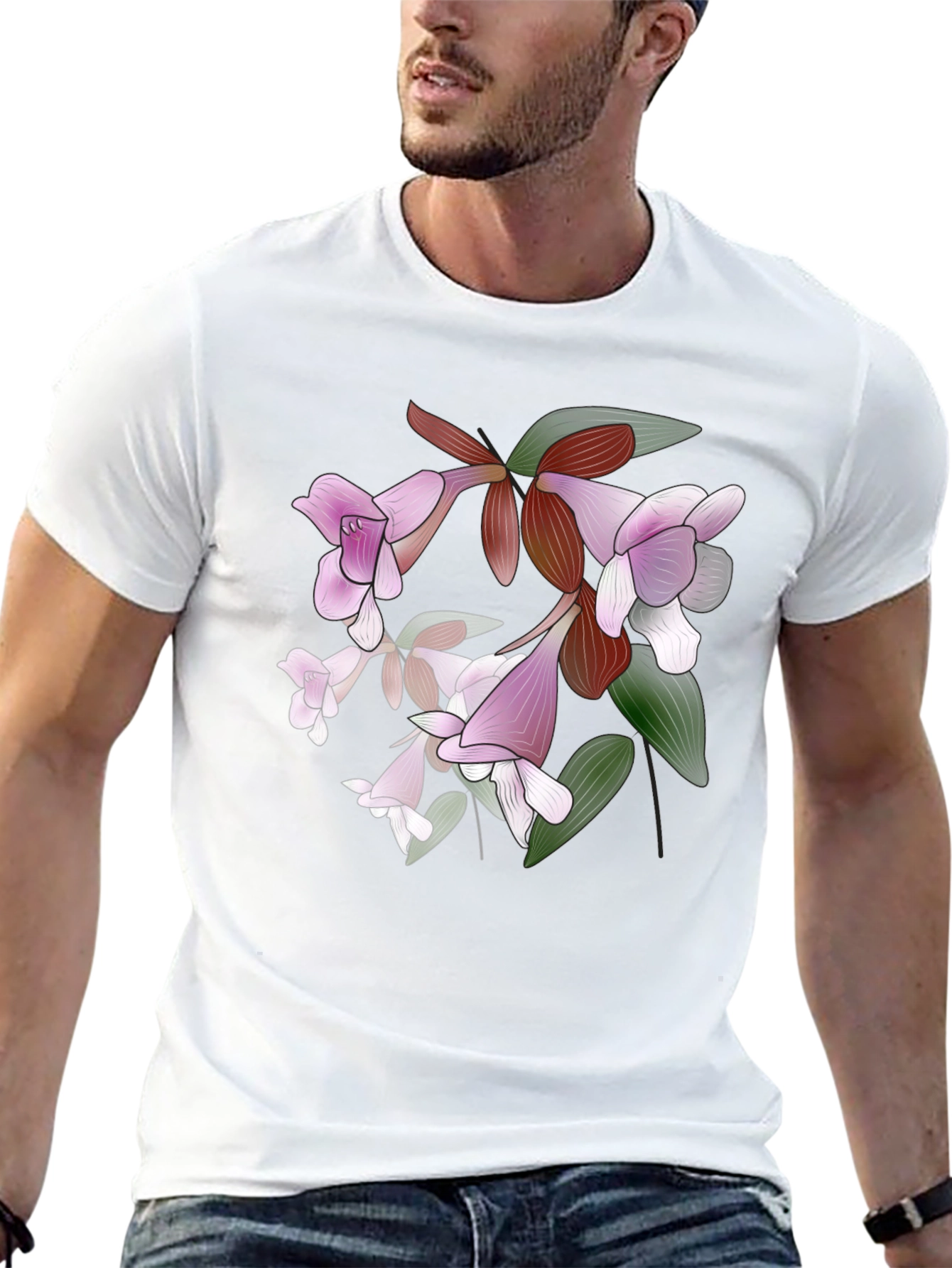 Floral Print T-Shirt - Stylish Botanical Design
