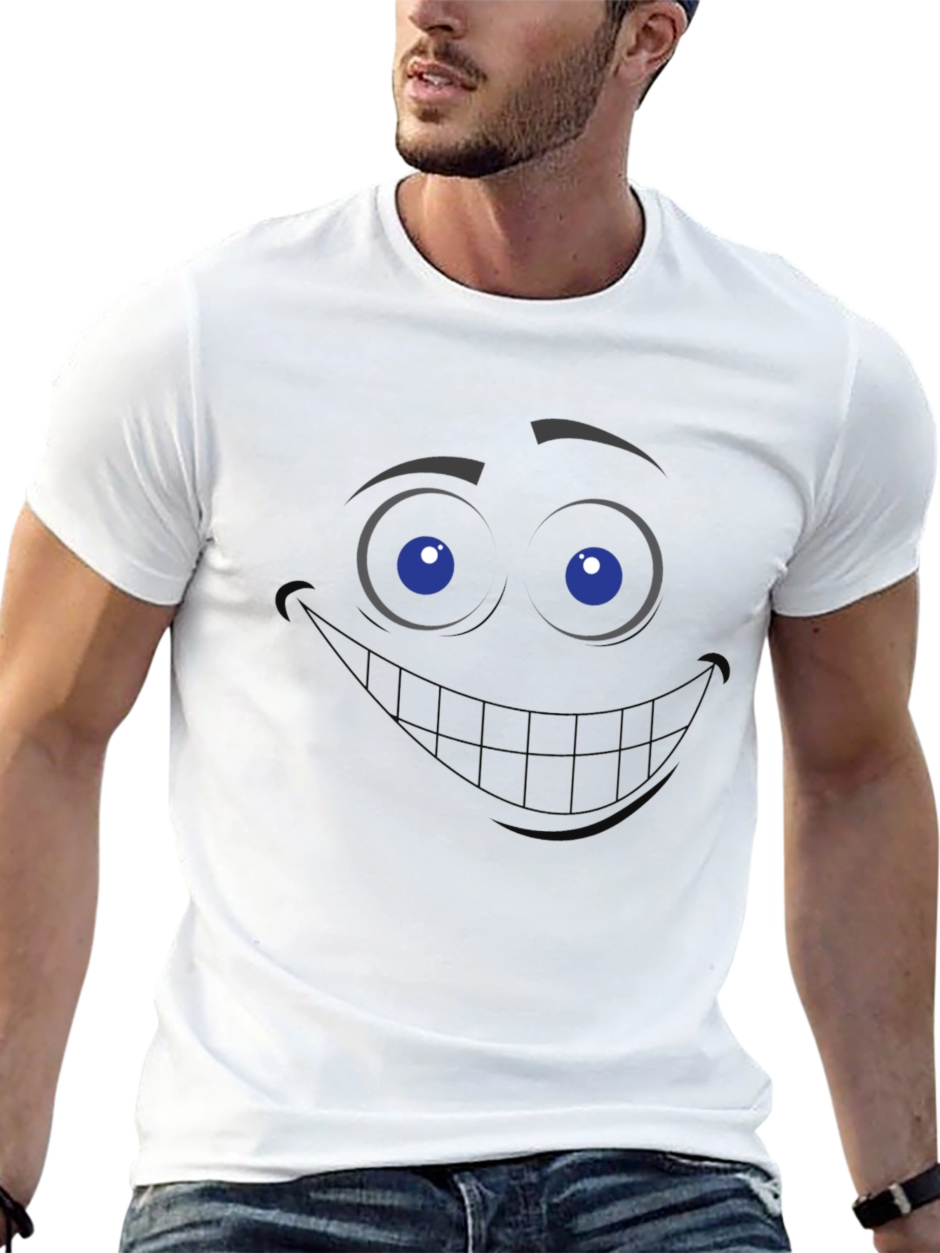 Grinning Face Black T-Shirt