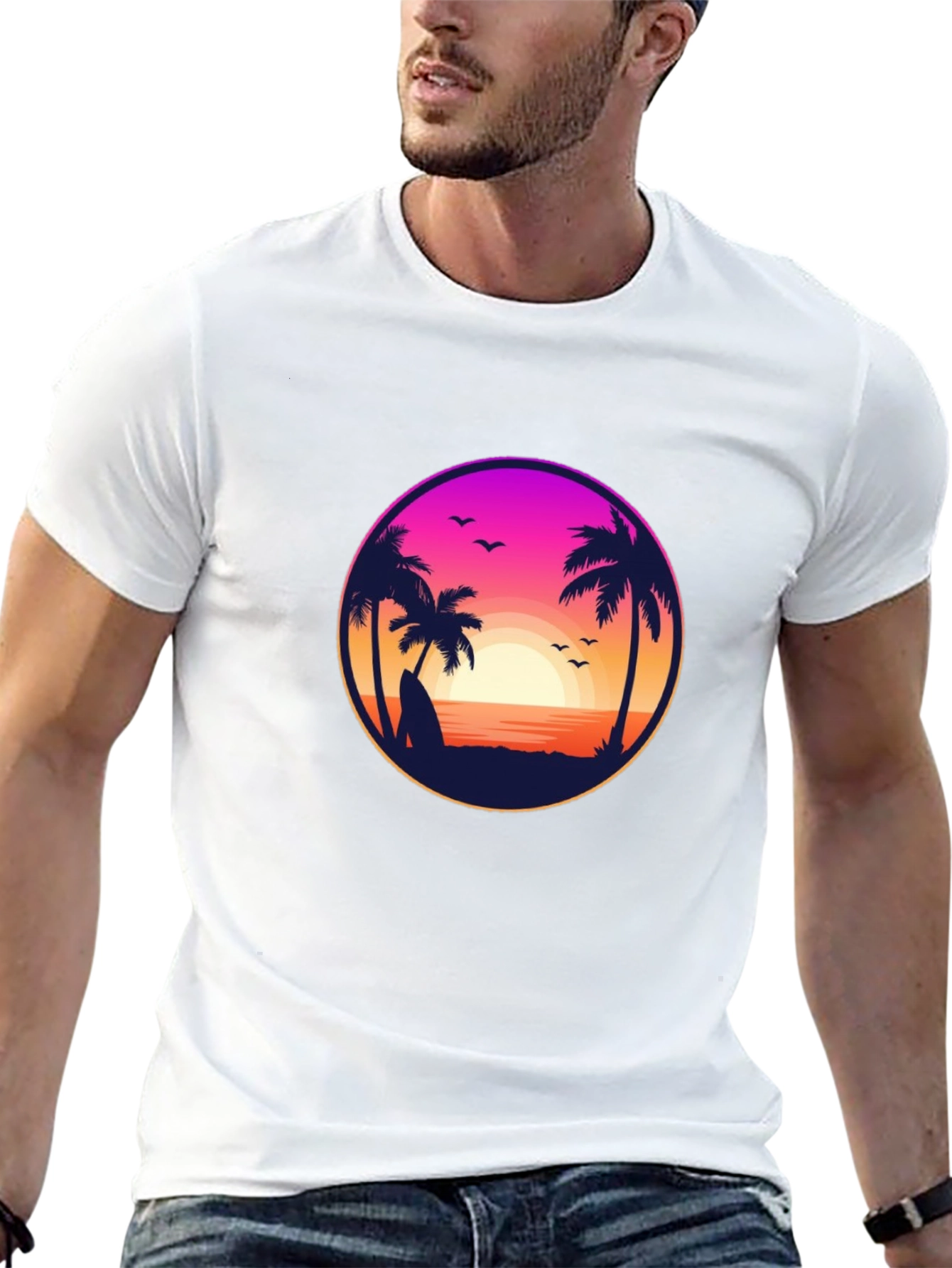 Sunset Beach T-Shirt - Tropical Vibe!