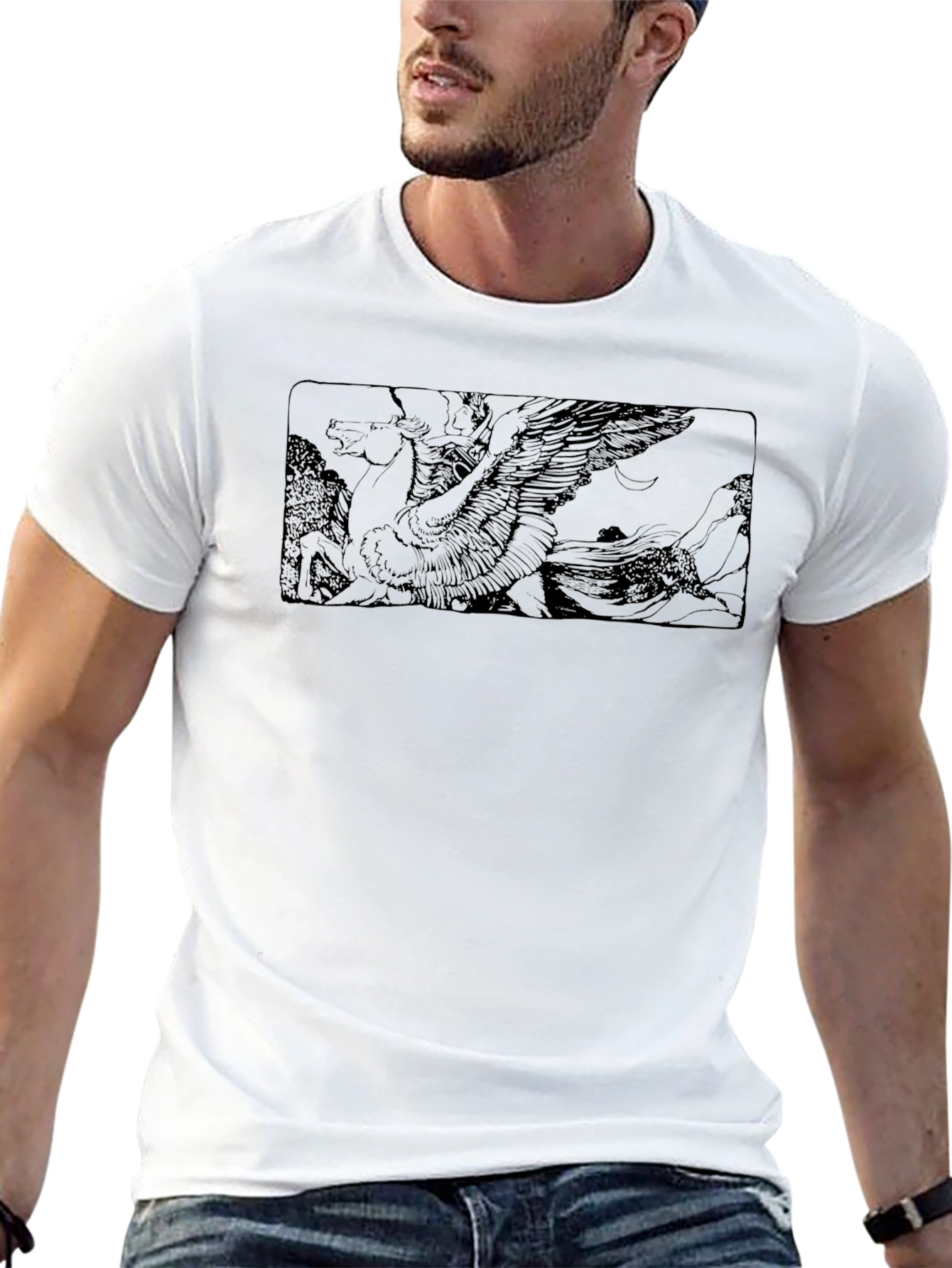 Pegasus Graphic Black T-Shirt