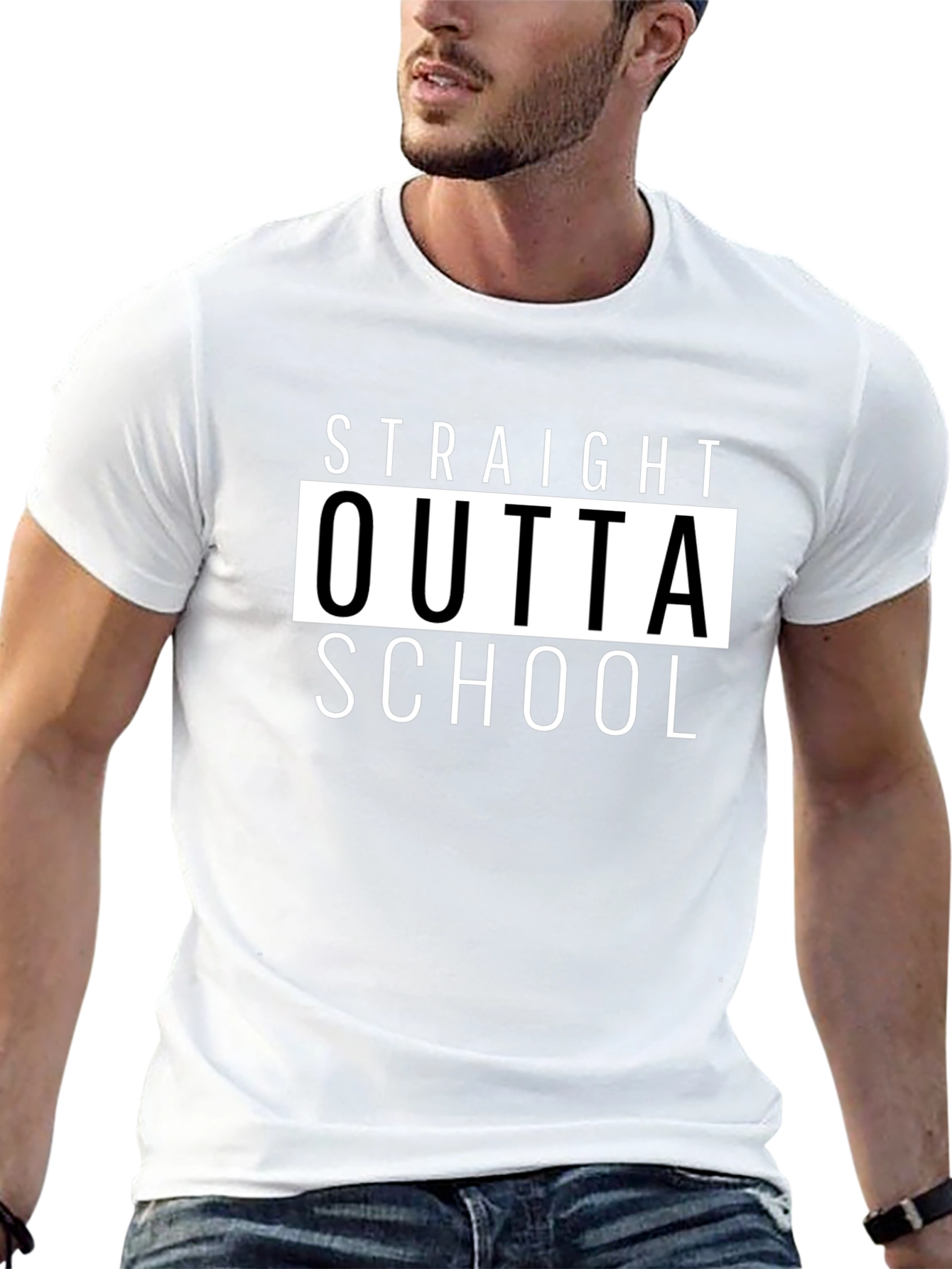 Straight Outta School Black Graphic Tee