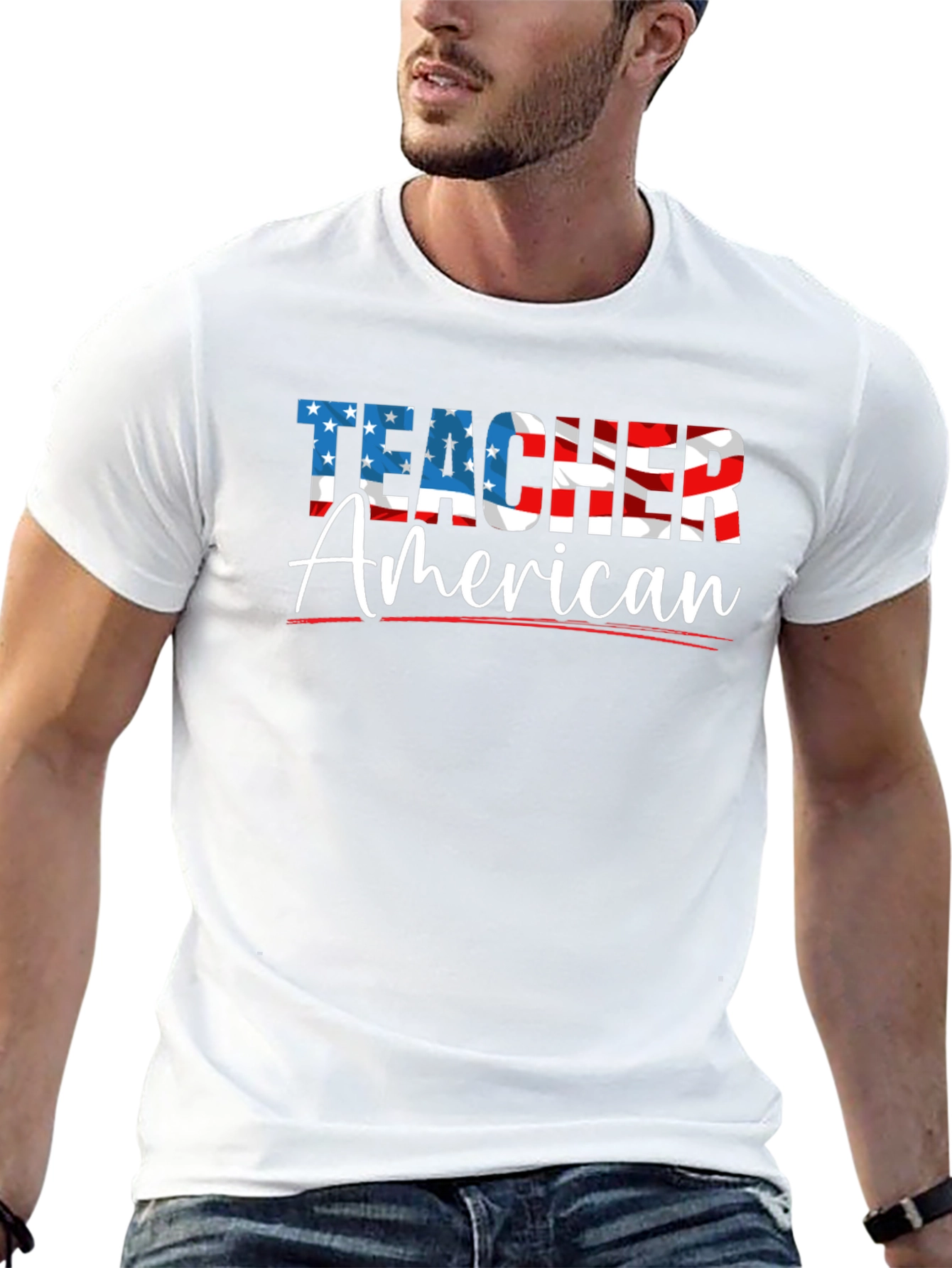Patriotic Teacher American Flag T-Shirt