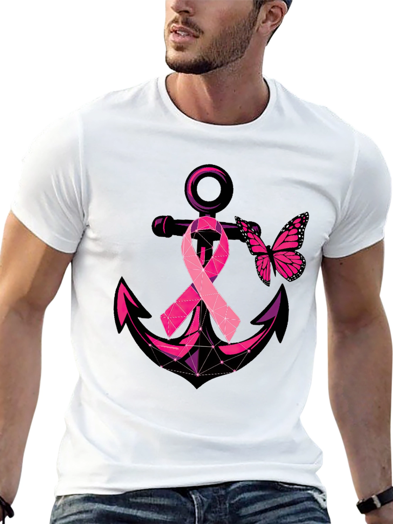 Breast Cancer Anchor Butterfly T-Shirt