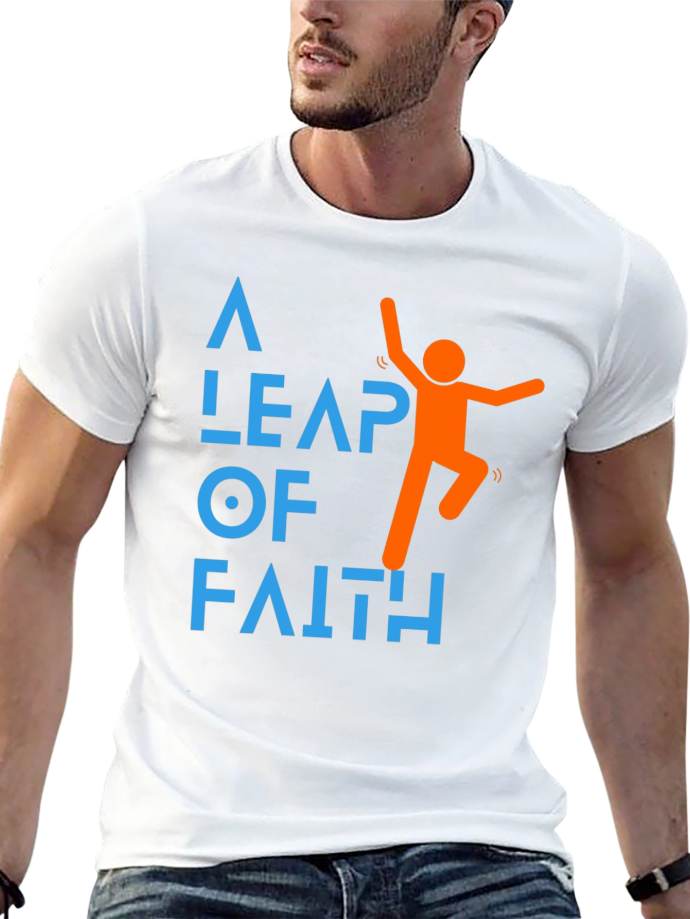Leap of Faith Graphic Tee - Motivational Black T-Shirt